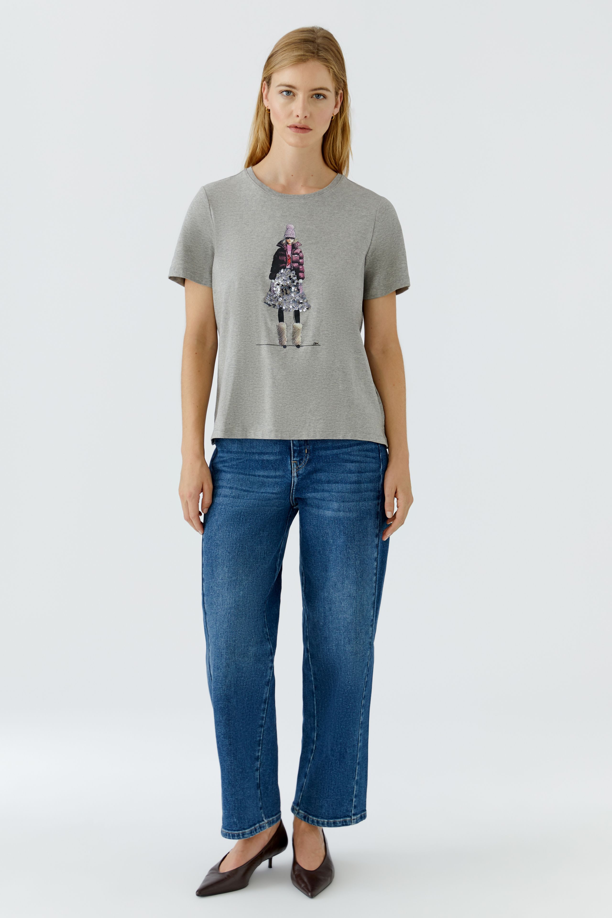 T-shirt à imprimé mode et détails scintillants OUI