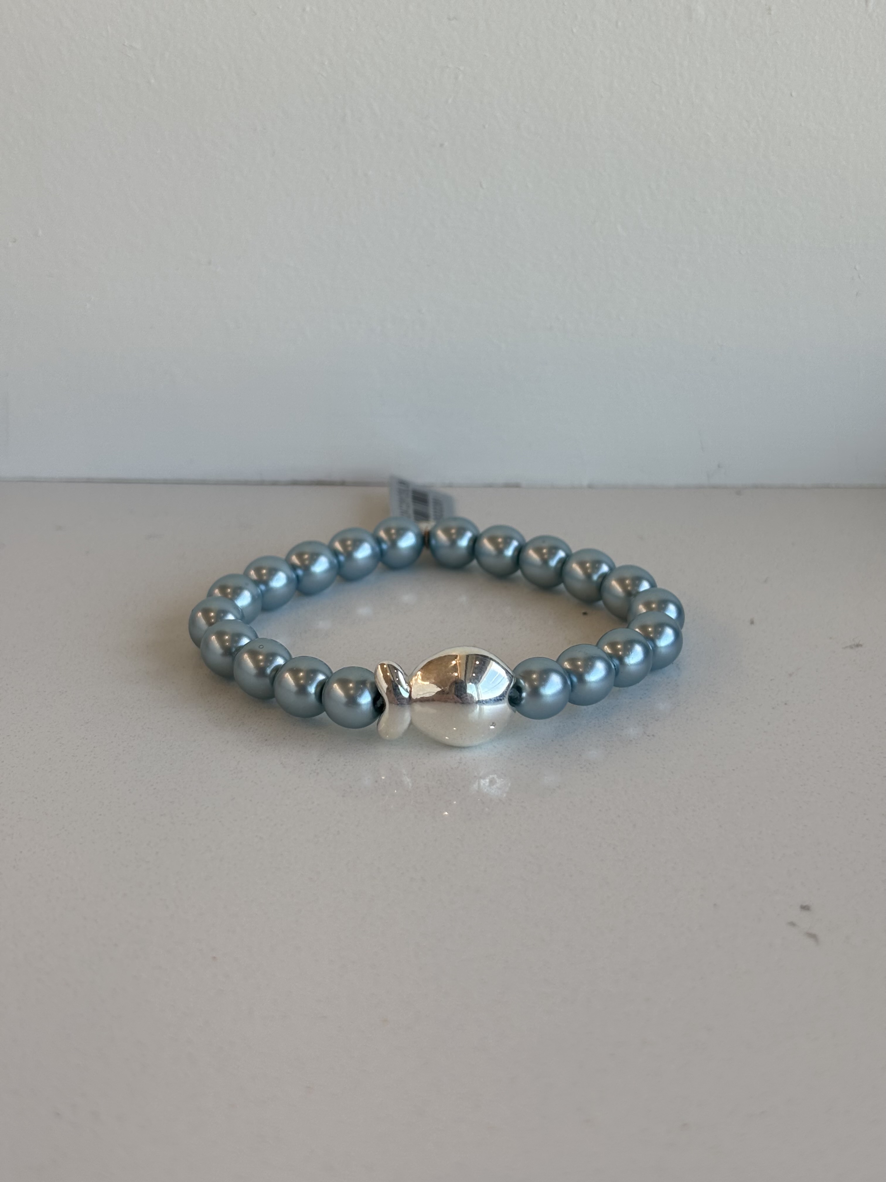 Bracelet poisson et perles 8MM Clio Blue