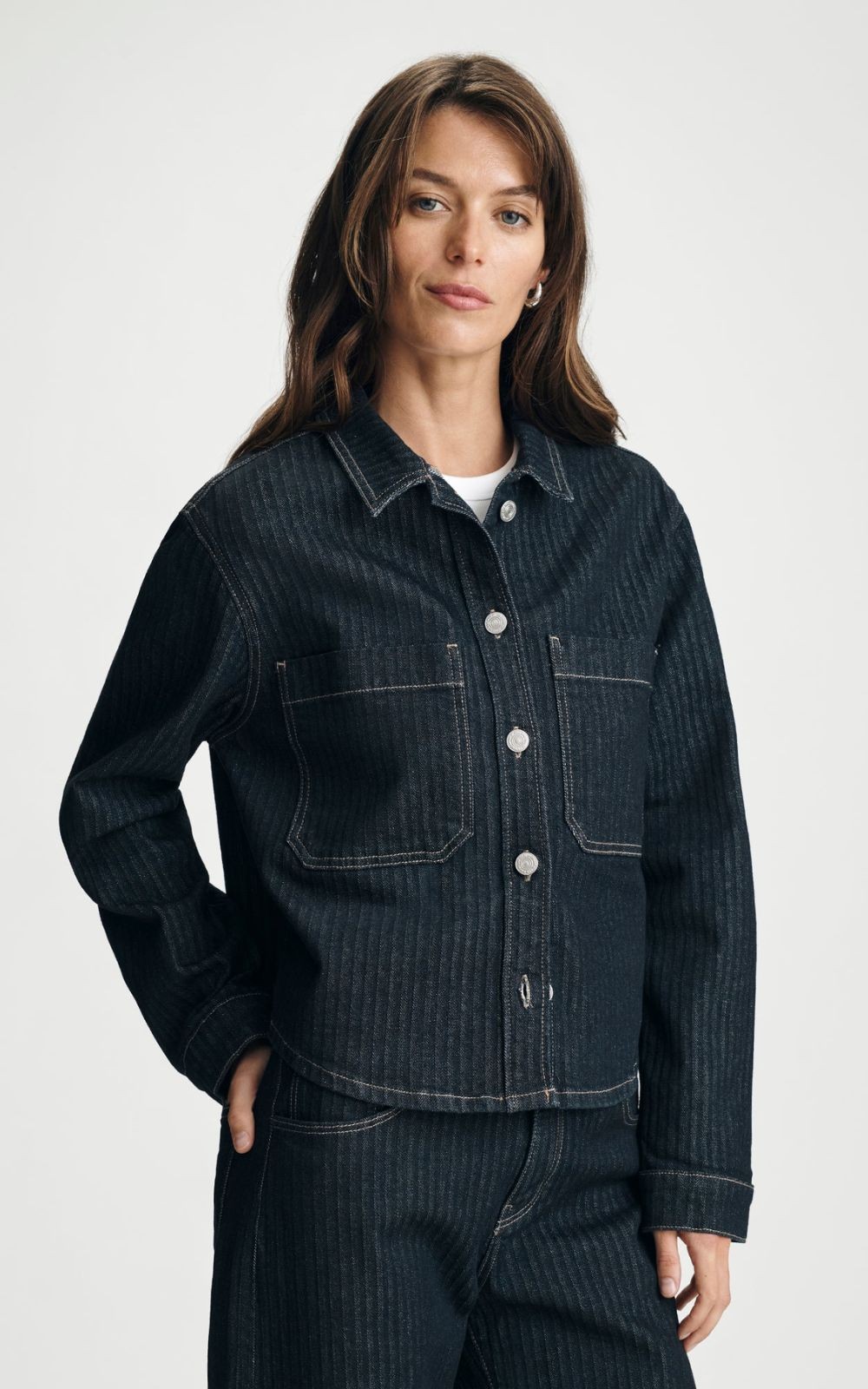Surchemise courte en denim Norina Mavi