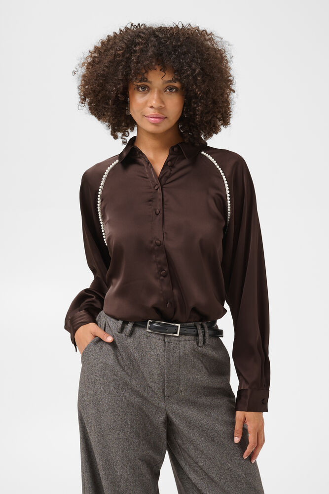 Blouse satinée à détails perlés CUSatina Culture