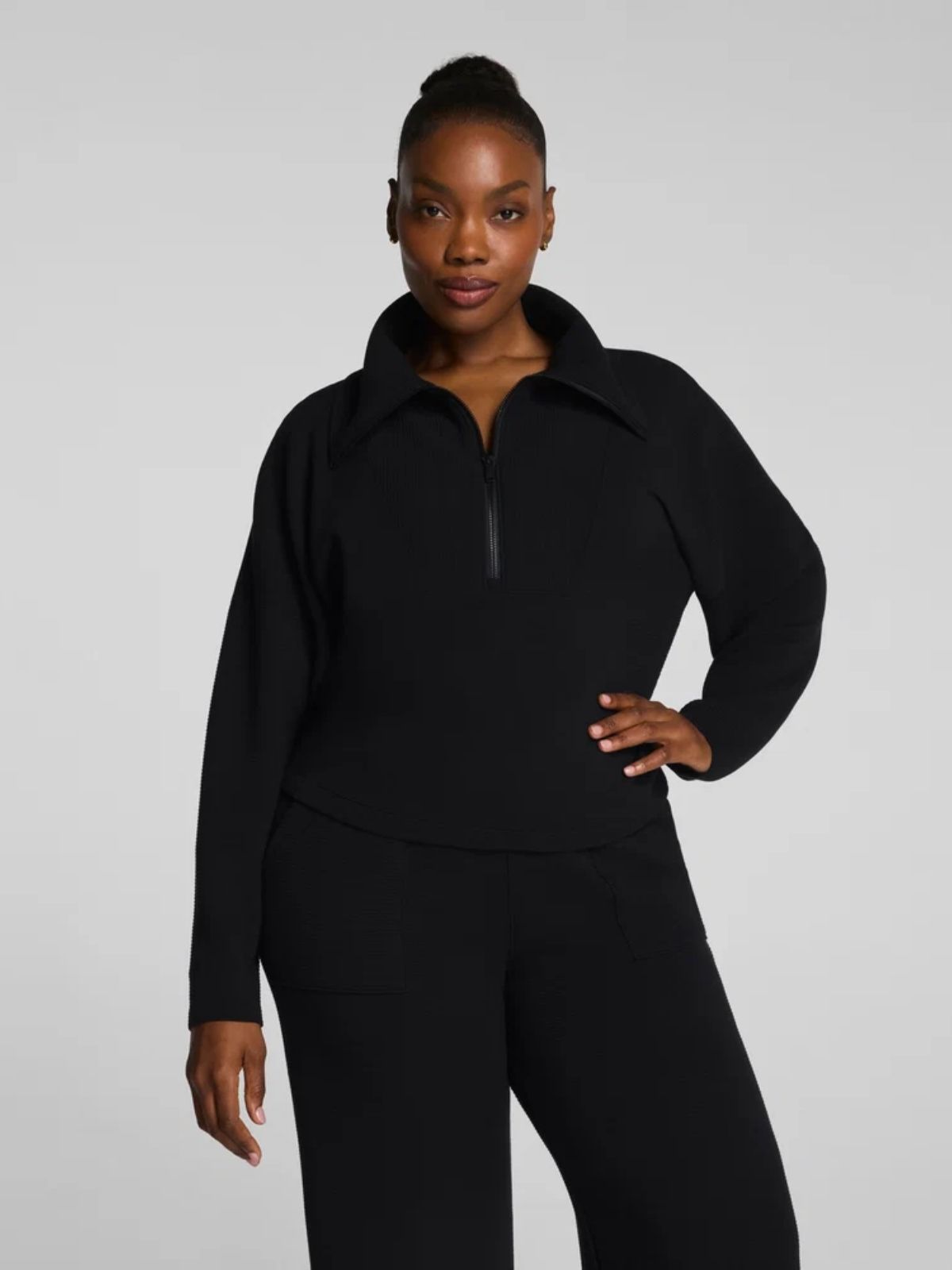 Chandail côtelé à demi-zip SPANX