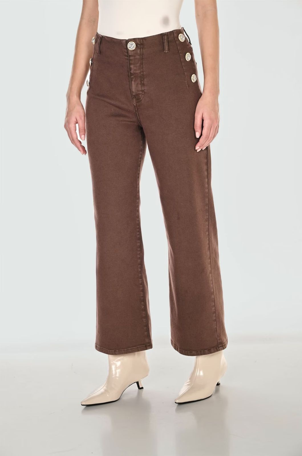 Pantalon à taille haute à jambe large Frank Lyman