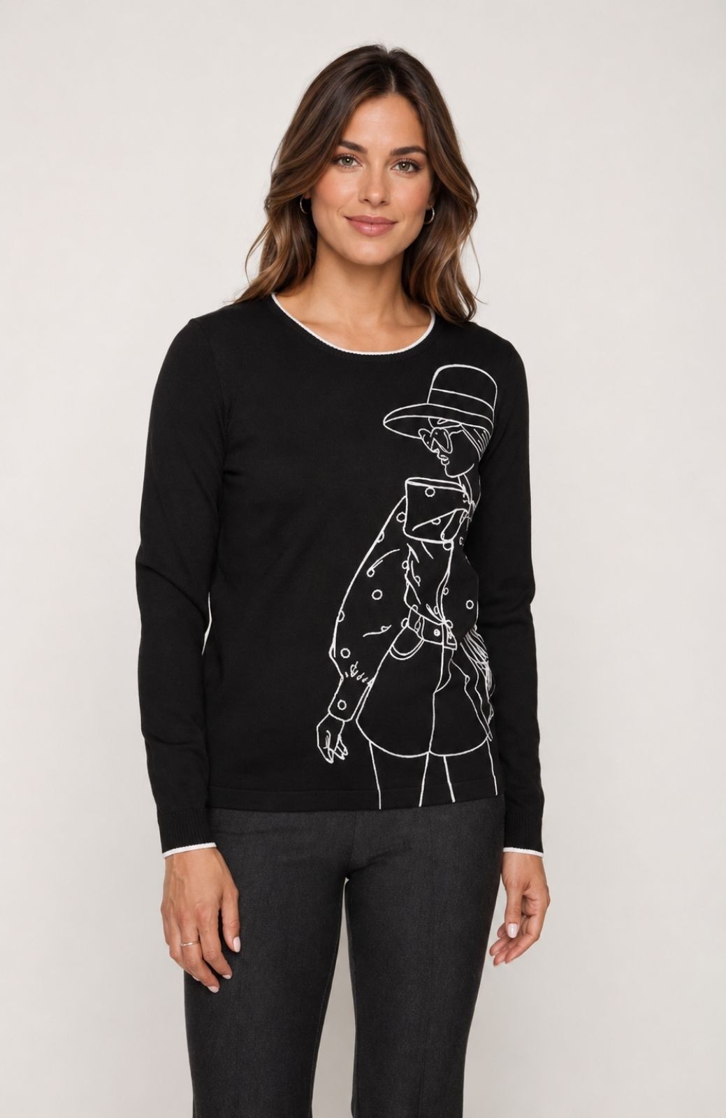 Pull en tricot à motif mode Leo & Ugo
