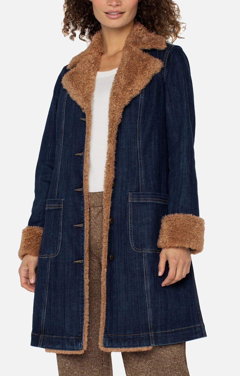 Manteau en denim bordée de sherpa Liverpool