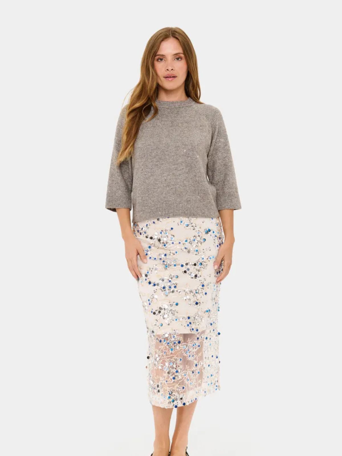 Tricot brillant à manches 3/4 Saint Tropez 