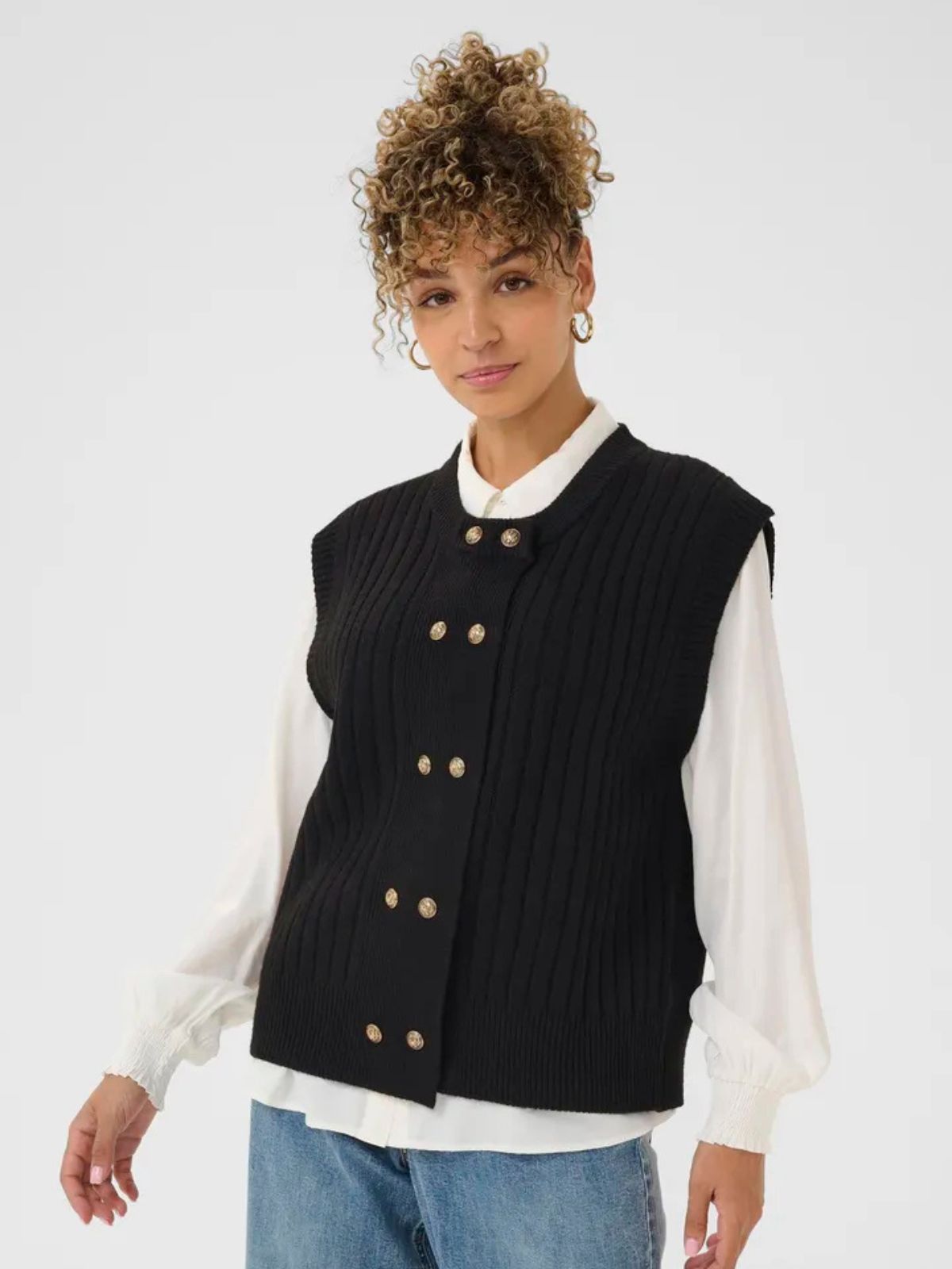 Veste en tricot CREroka Cream