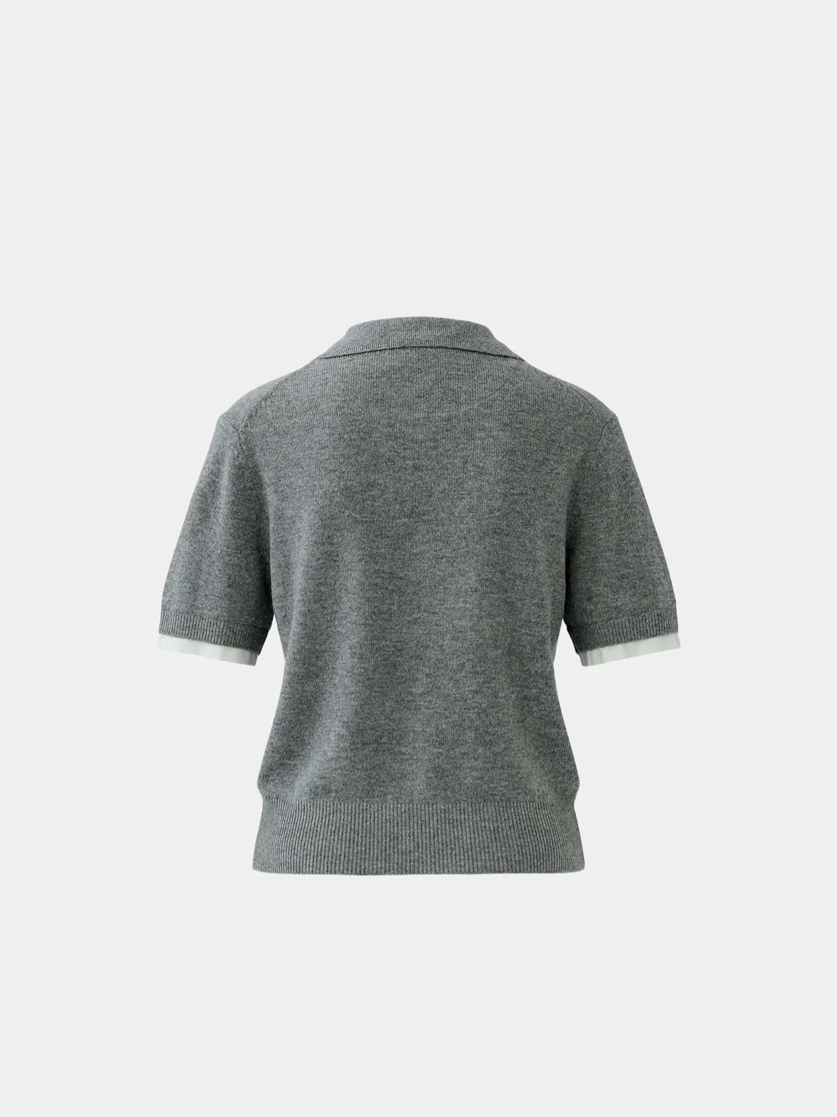 Haut en tricot effet superposé à col polo OUI