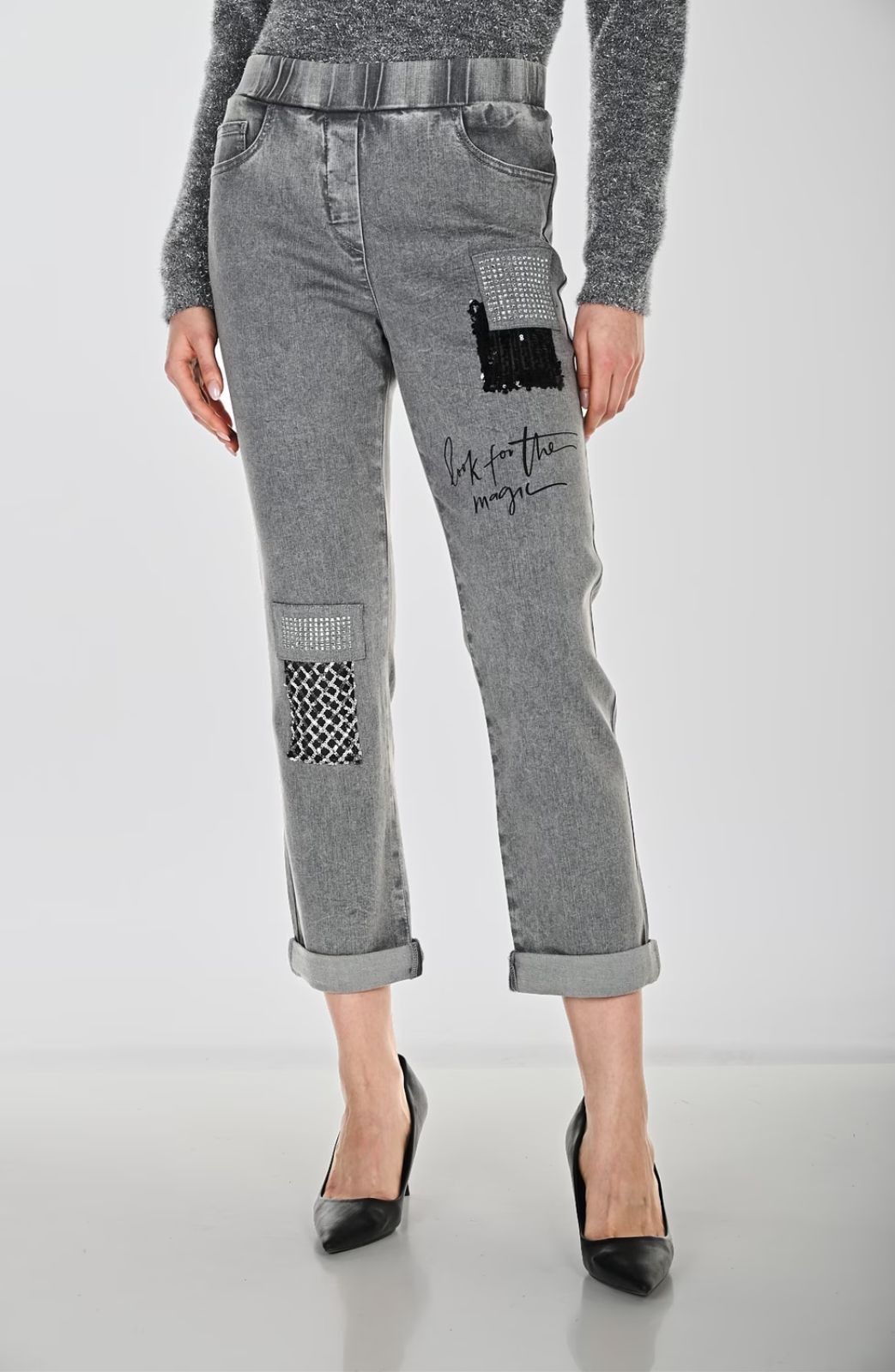 Pantalon à taille mi-haute avec détails ornementés Frank Lyman