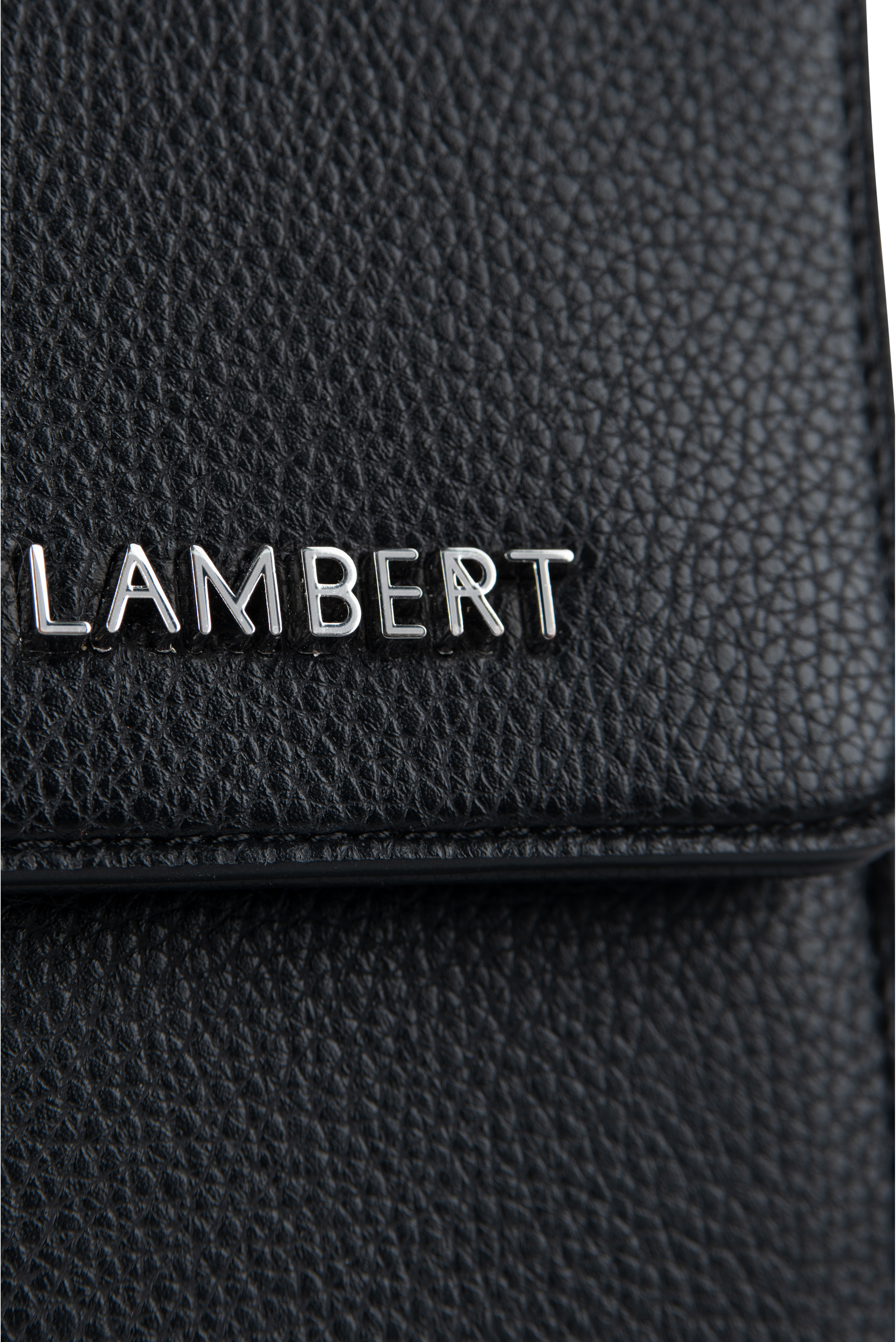 Étui de Téléphone à Bandoulière en Cuir Vegan Noir Lambert Le Alexa
