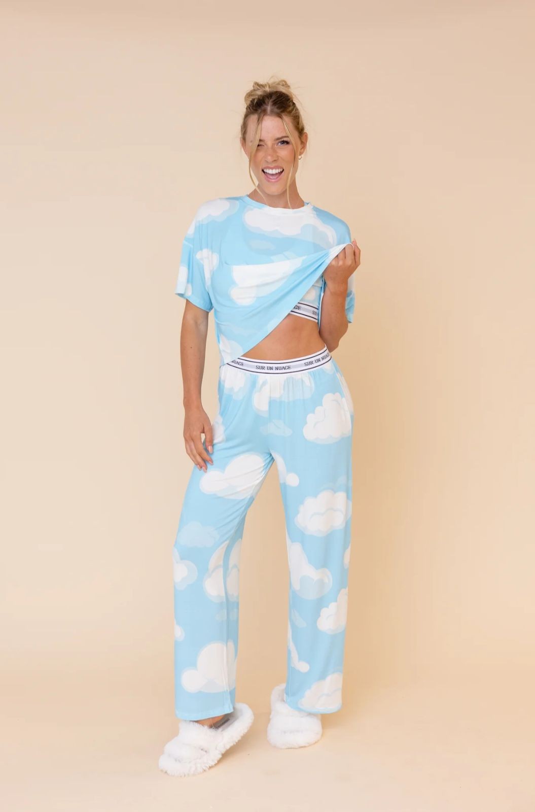 Pantalon Pyjama Évasé "SUR UN NUAGE" Popunderwear