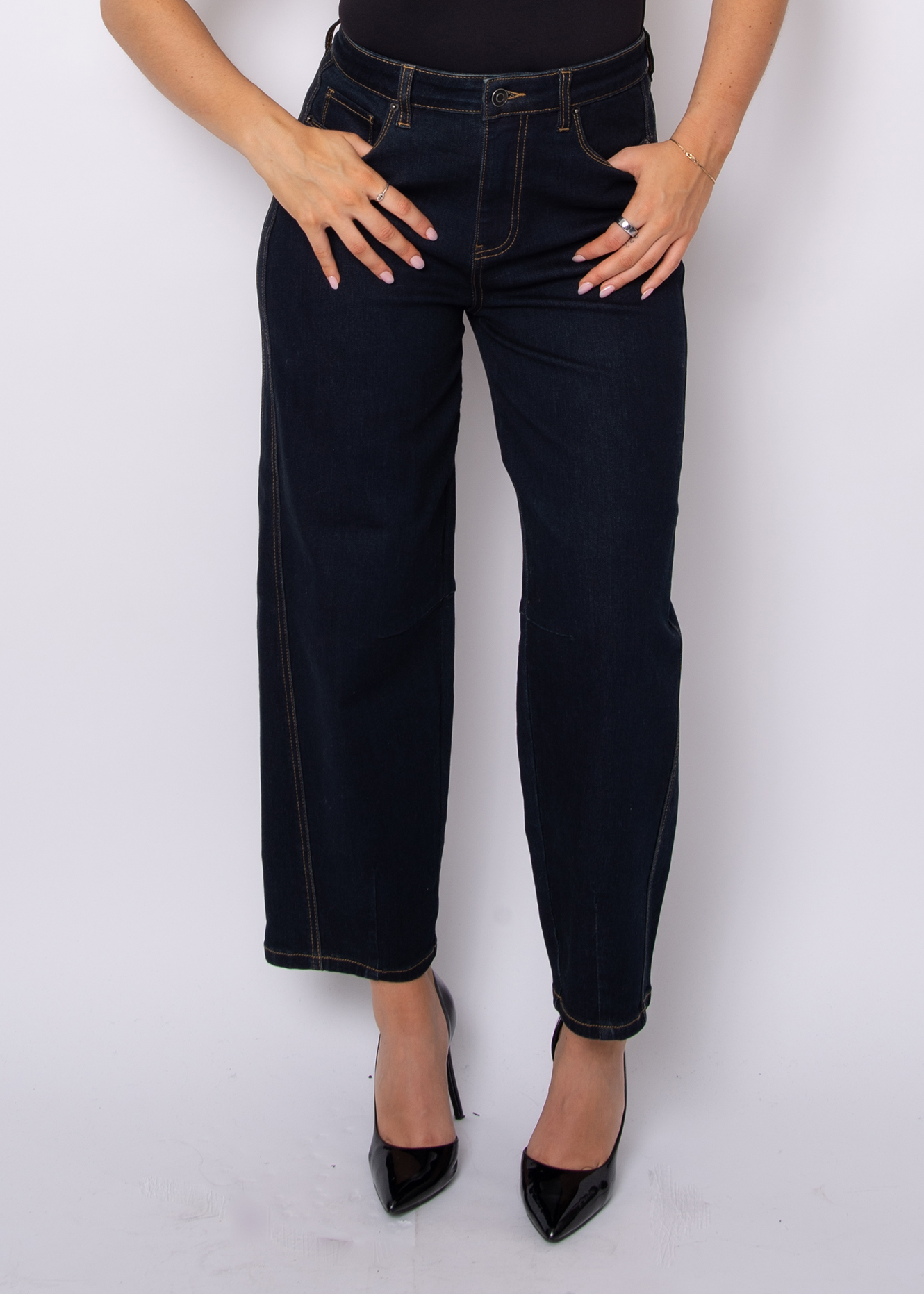 Jeans barrel extensible à jambe ballon Second Skin 40W070S