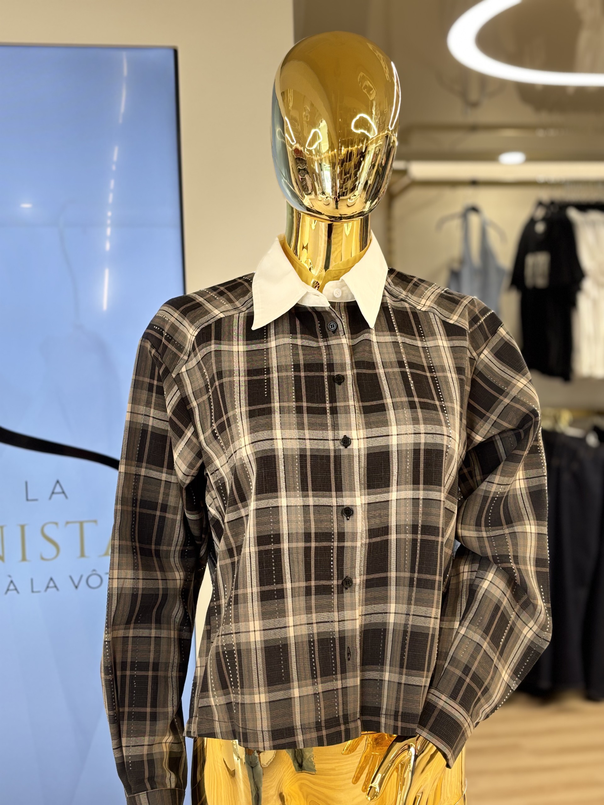Chemise à carreaux et col contrastant Esqualo