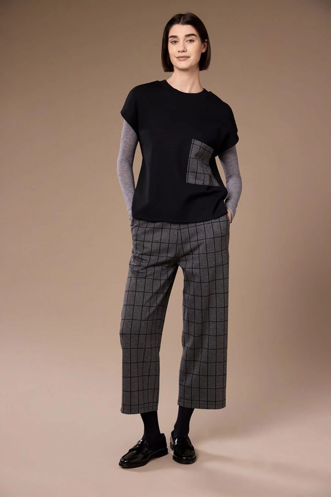 Pantalon écourté à carreaux Peruzzi