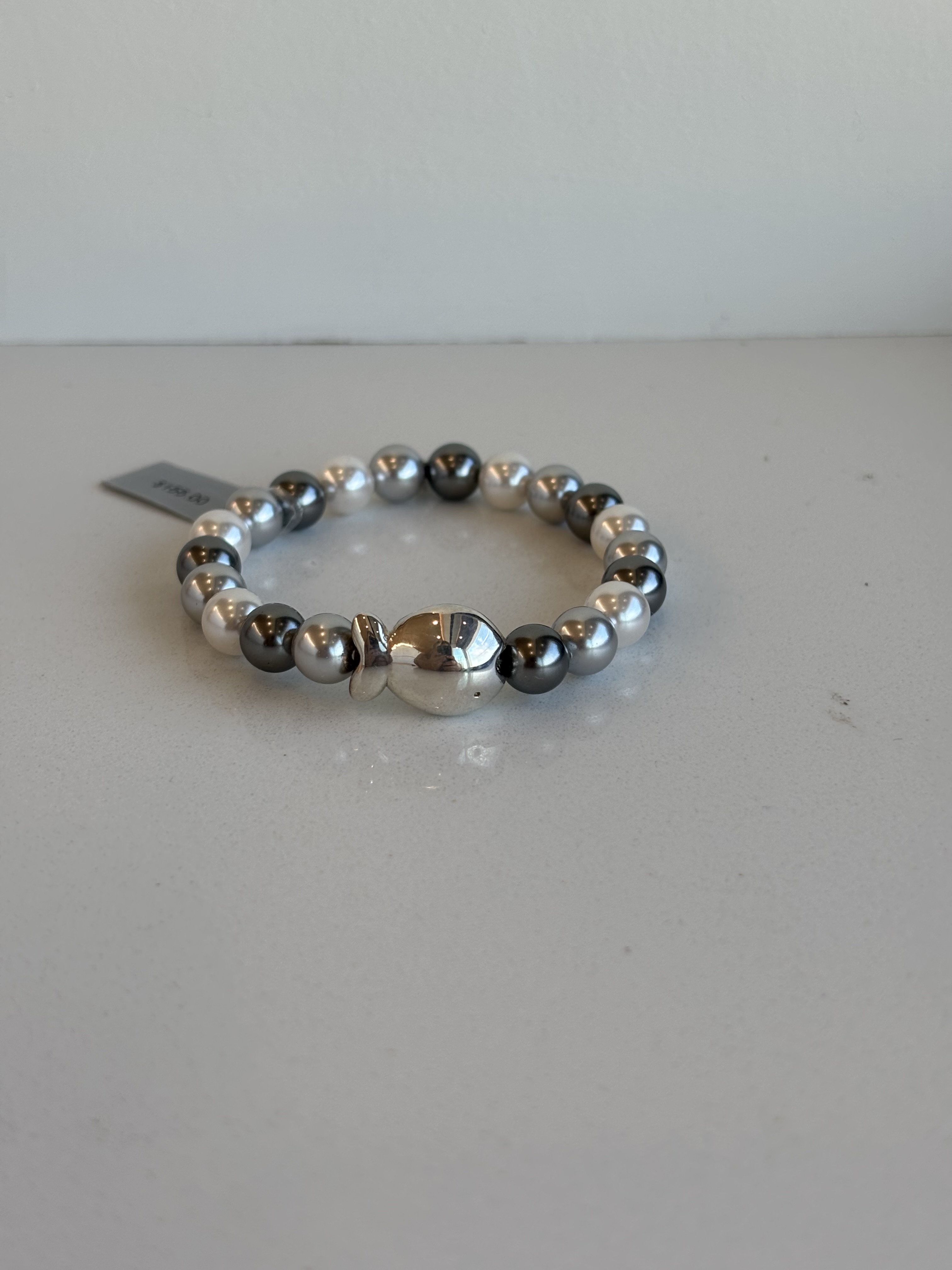 Bracelet poisson et perles 8MM Clio Blue