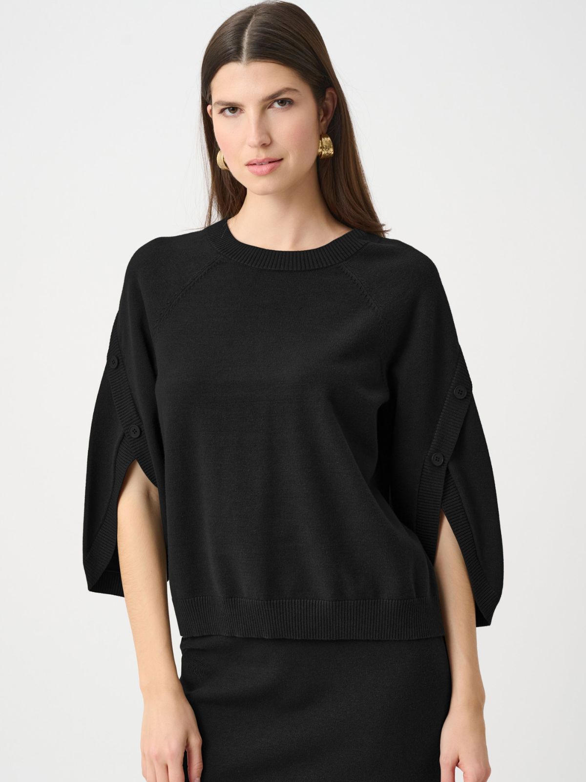Tricot en viscose et nylon brossé à manches tulipe Joseph Ribkoff 