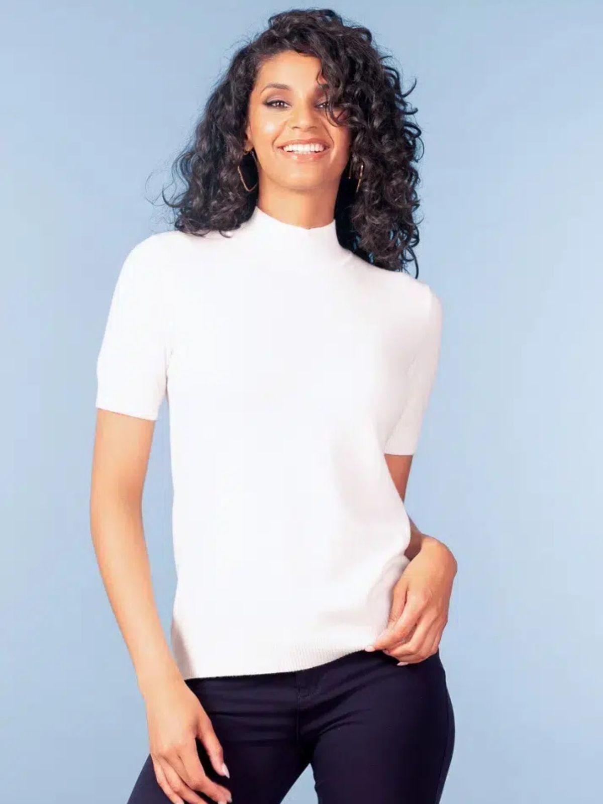 Chandail à manches courtes et col montant Alison Sheri