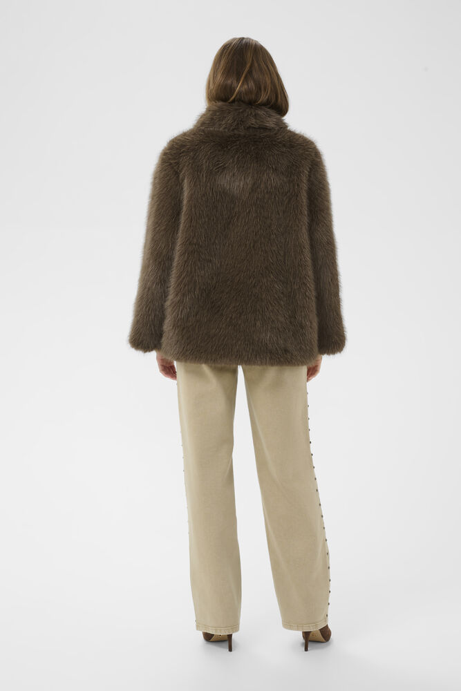 Manteau en fausse fourrure CRDrama Cream