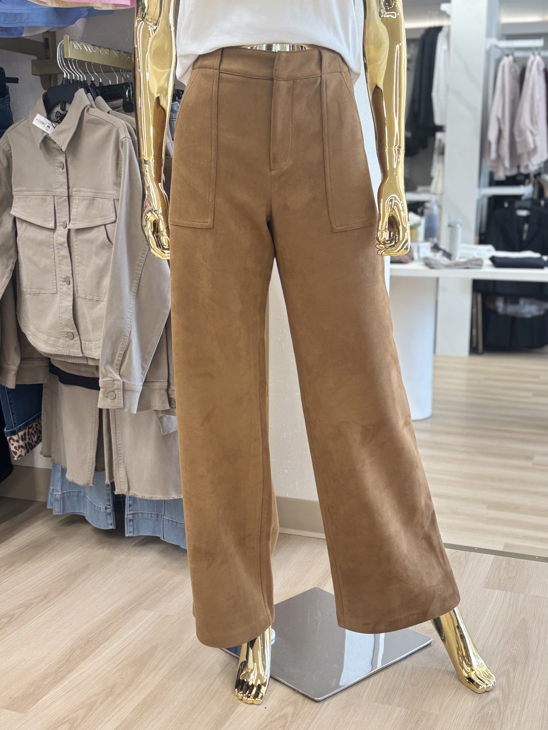 Pantalon à jambe large en suédine Diana Lucy Paris