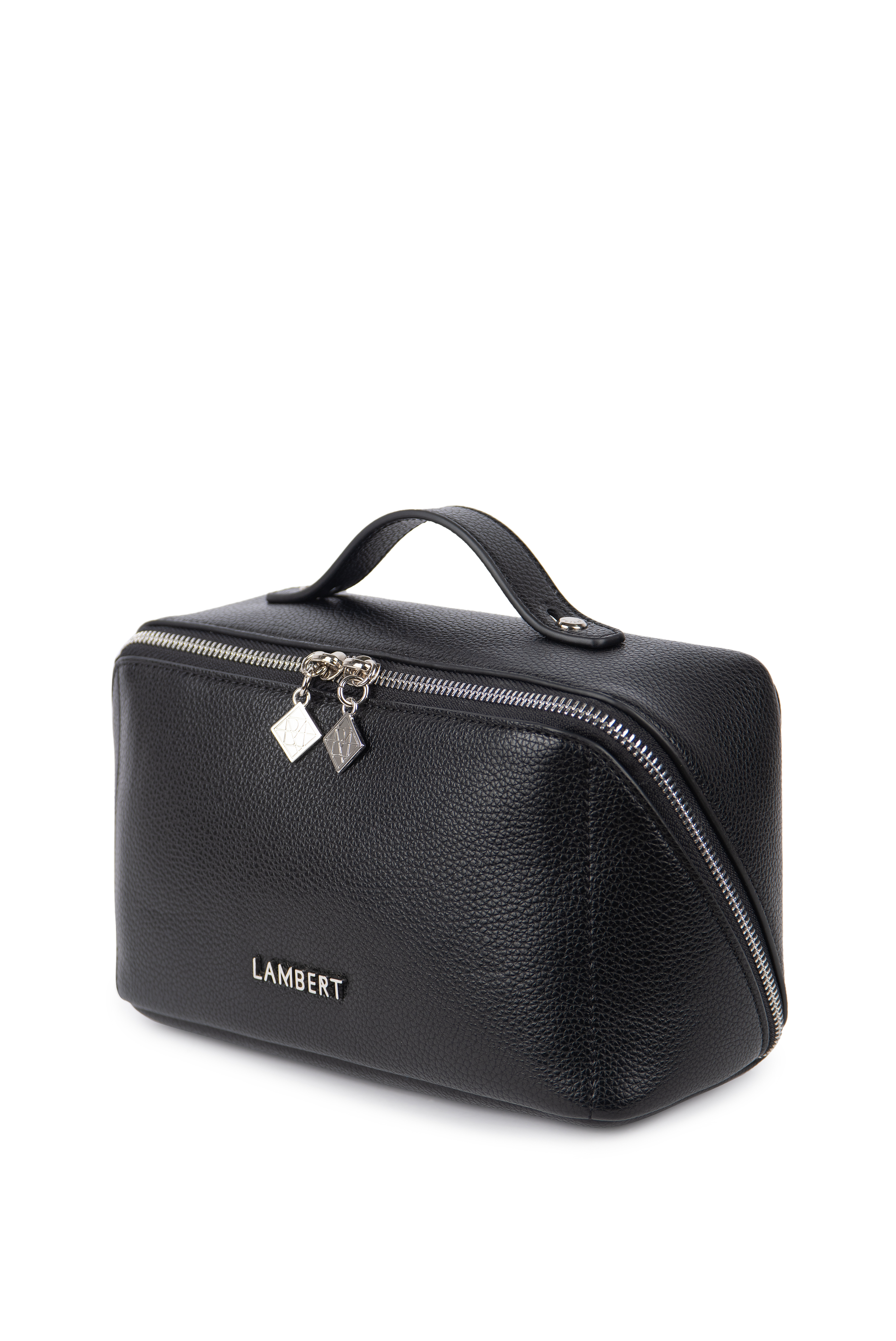 Trousse à Maquillage en Cuir Vegan Noir Lambert Le Jolie