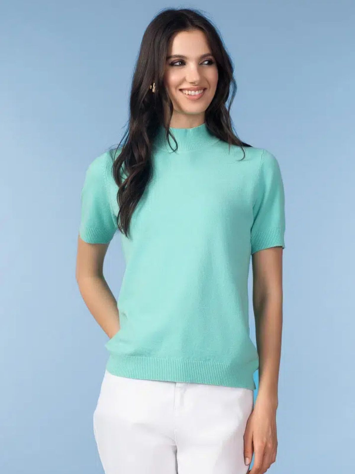 Chandail à manches courtes et col montant Alison Sheri