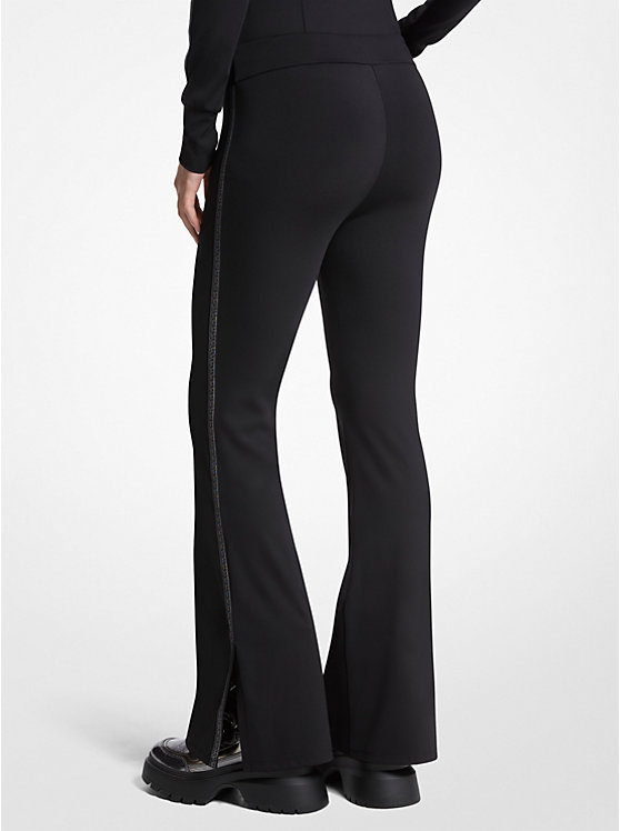 Leggings évasés en nylon extensible à bande logo Michael Kors 