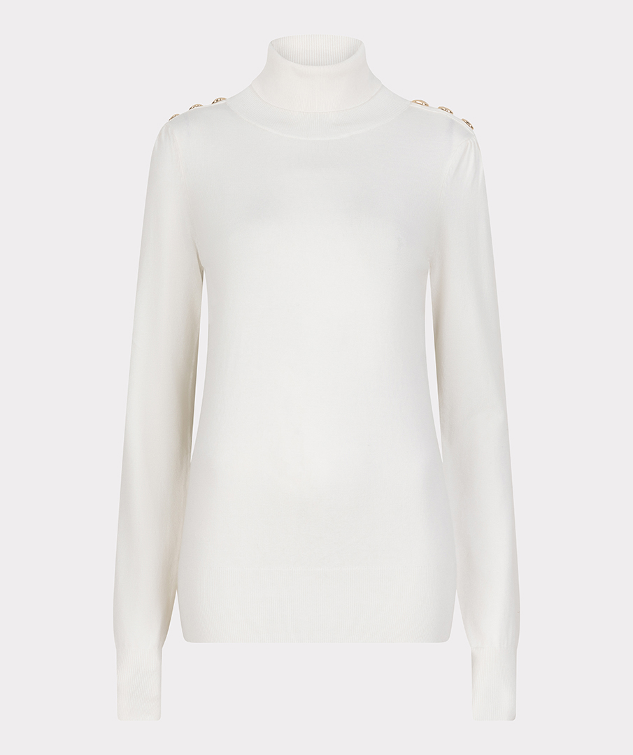 Chandail en tricot basique avec col et boutons à l’épaule Esqualo F2507535