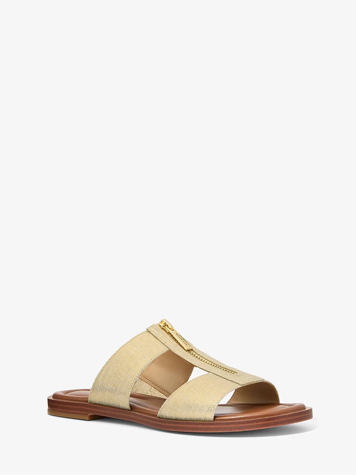 Sandale à enfiler Berkley en lin métallisé Michael Kors 