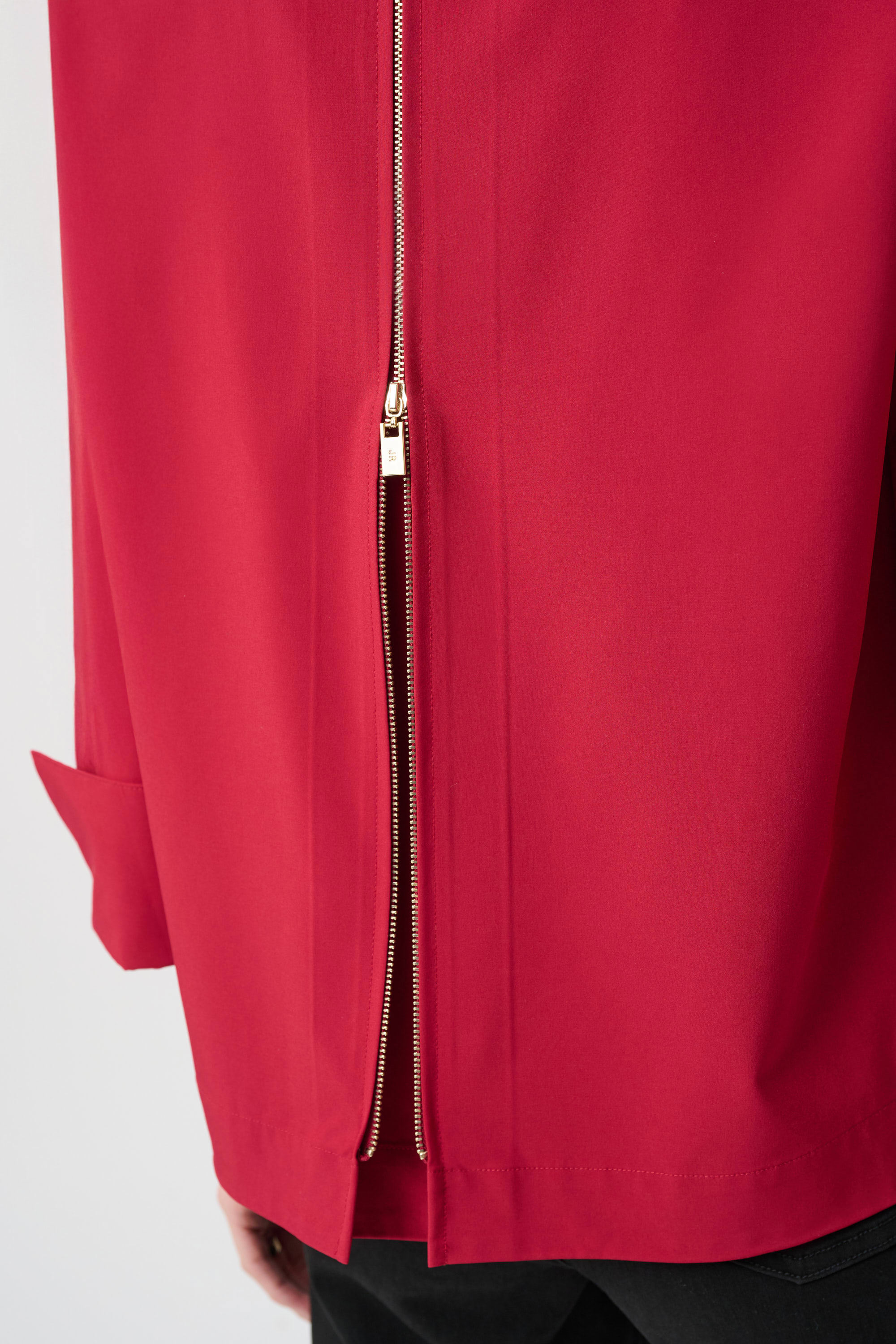 Blouse à boutons en popeline extensible avec accent de fermeture éclair Joseph Ribkoff 