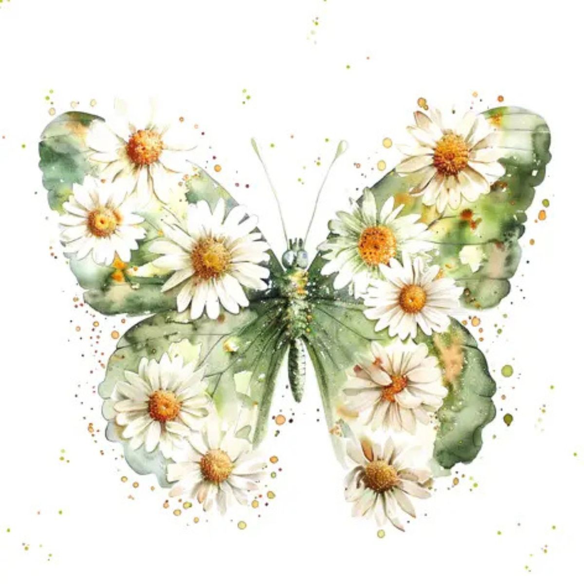Serviette de déjeuner - Papillon & Marguerites Elegant Gifts