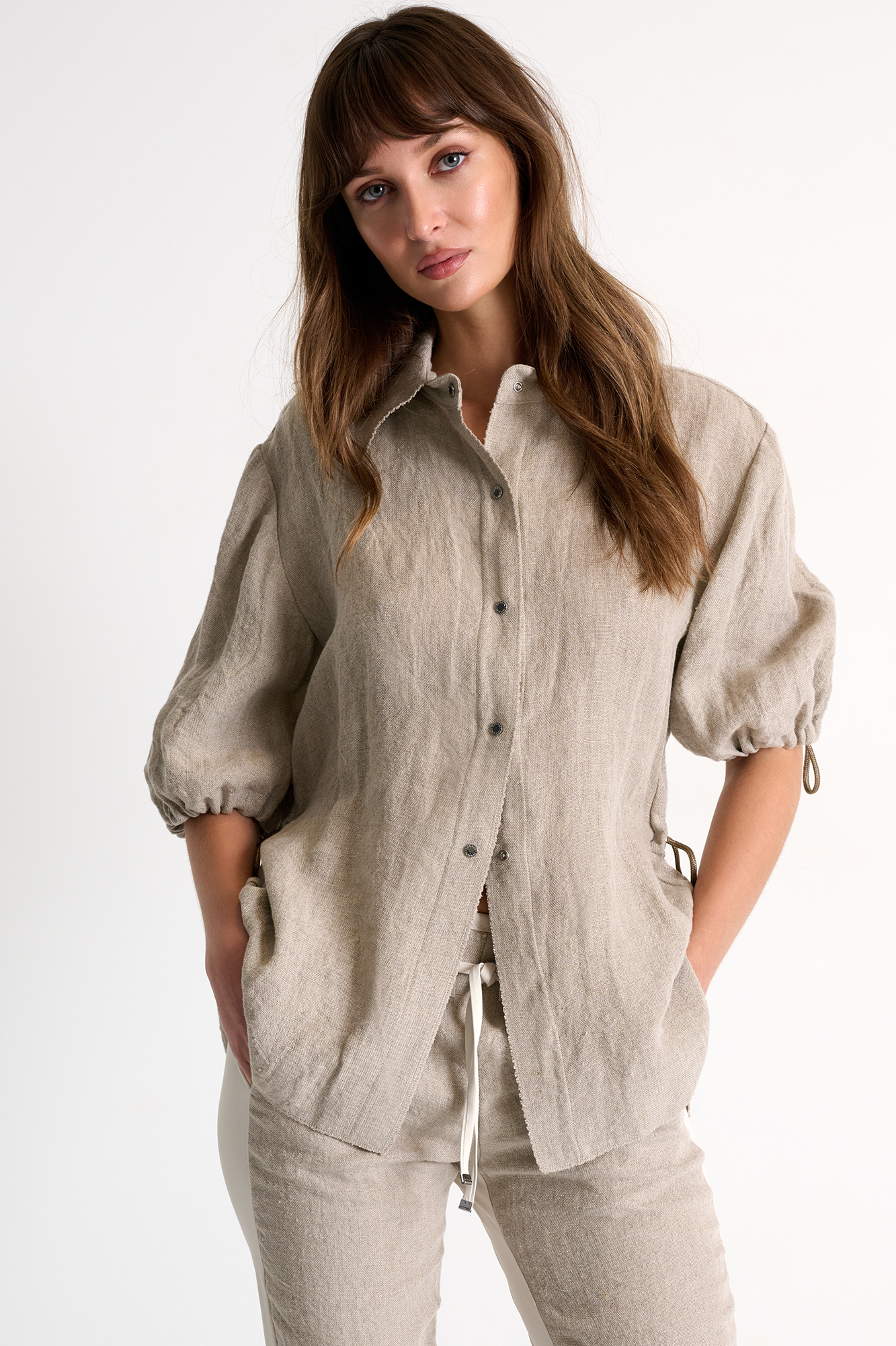 Blouse en lin à manches courtes Shan 52536-82