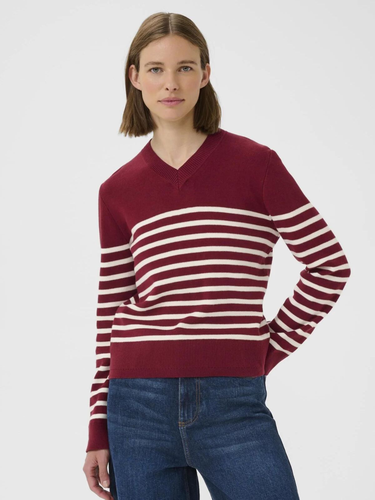 Pull col V avec rayure InWear 30110297