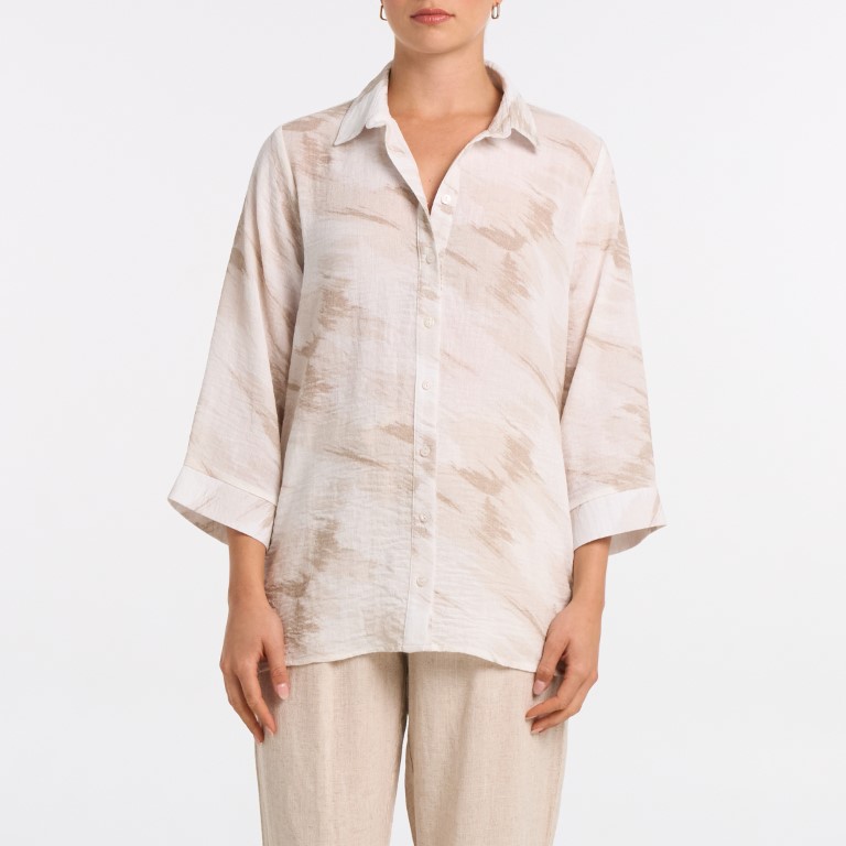 Chemise fluide à imprimé abstrait Goa 