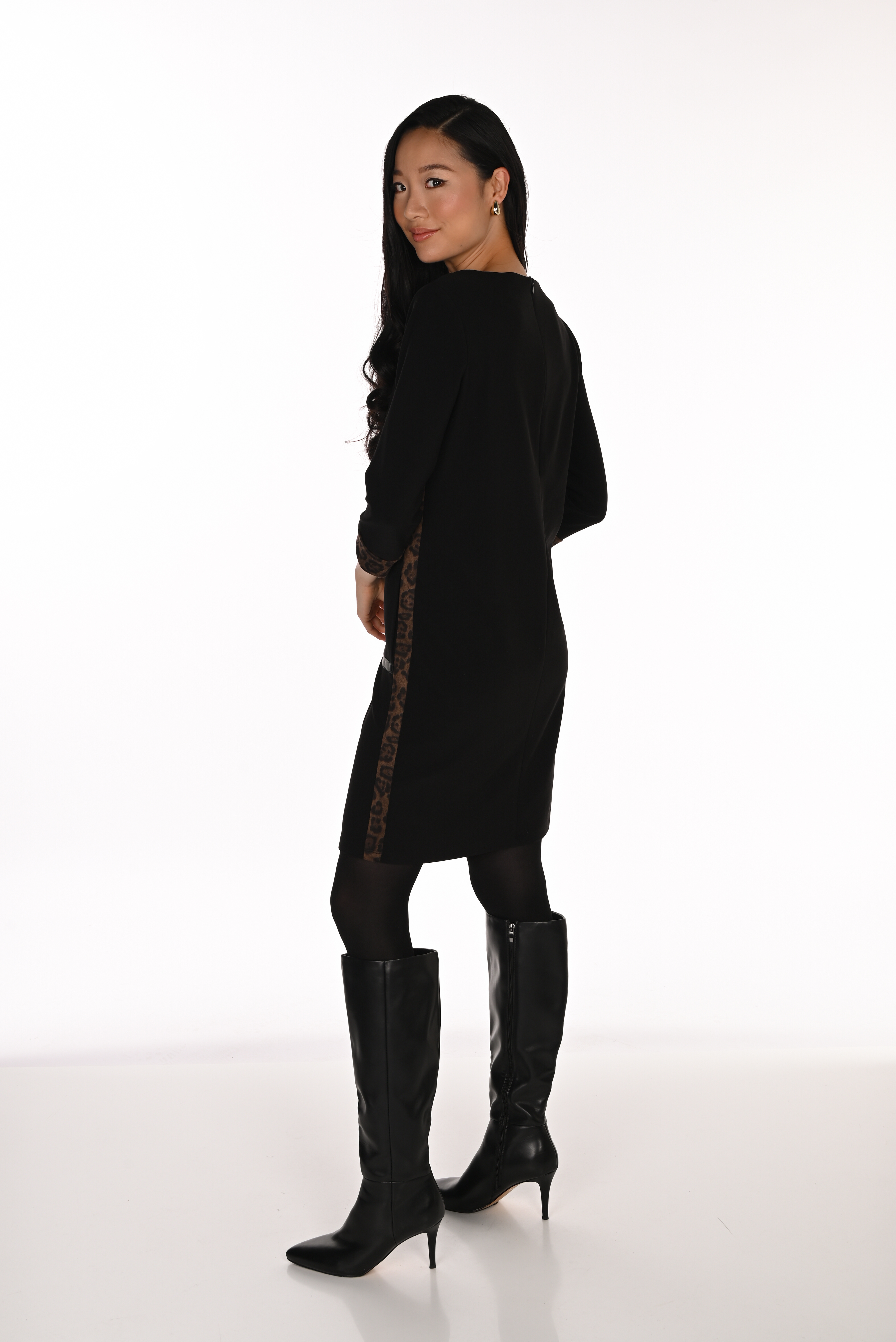Robe droite à accents léopard Frank Lyman