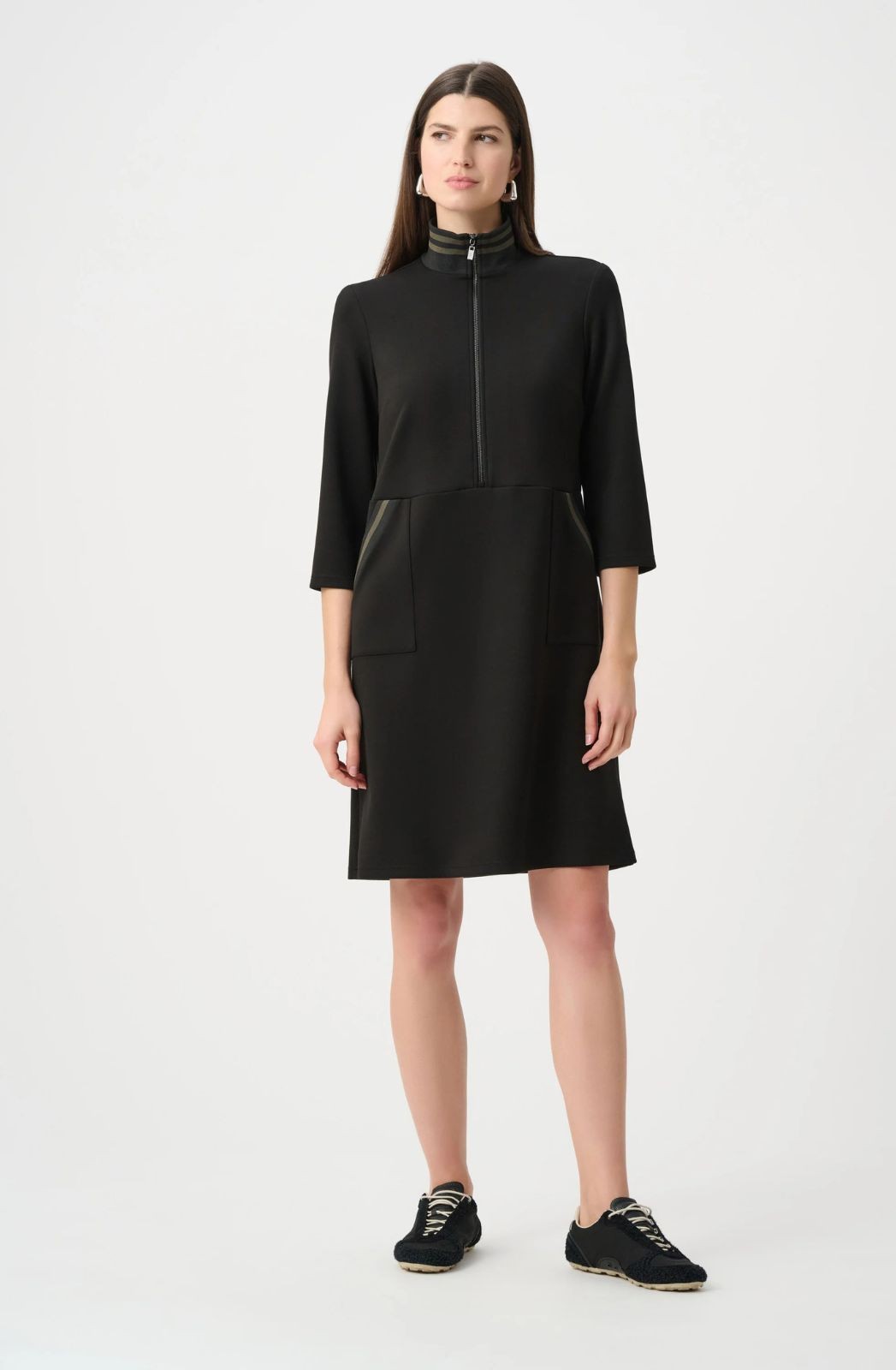 Robe droite à col entonnoir en jersey scuba Joseph Ribkoff 