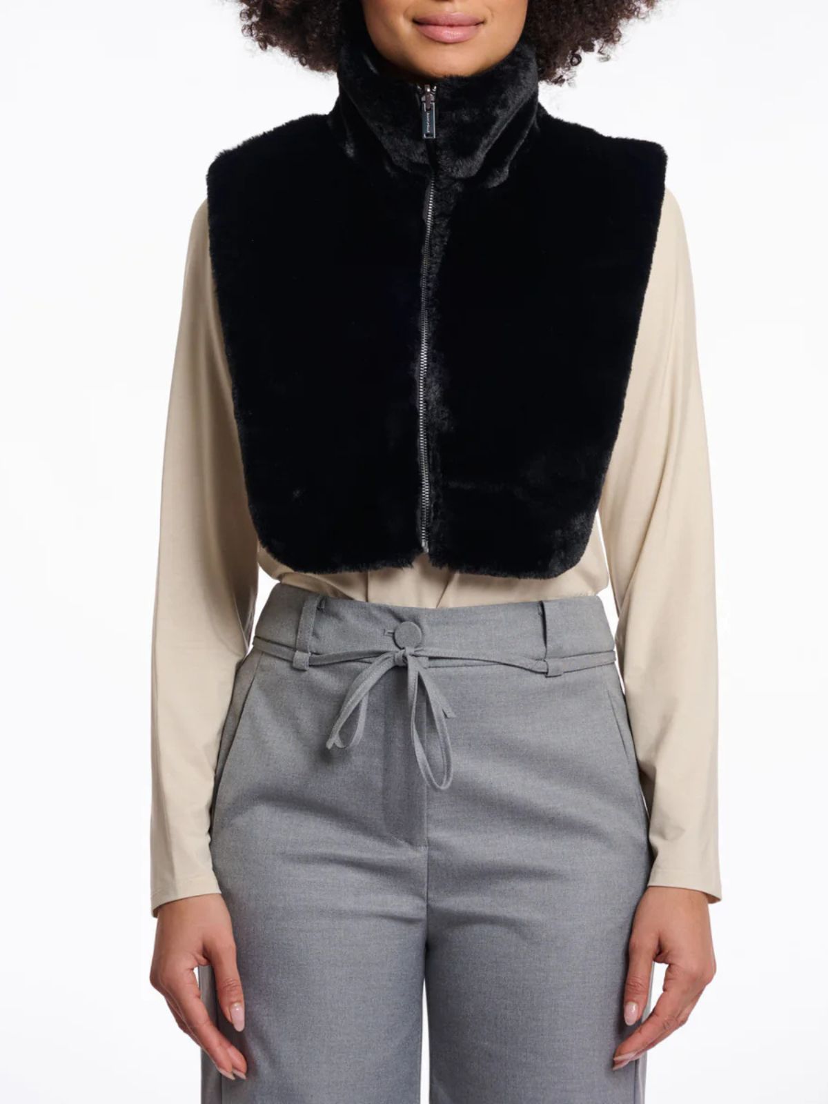 Plastron réversible en fausse fourrure Rino & Pelle