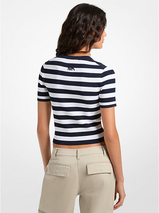 T-shirt côtelé stretch à rayures Michael Kors 