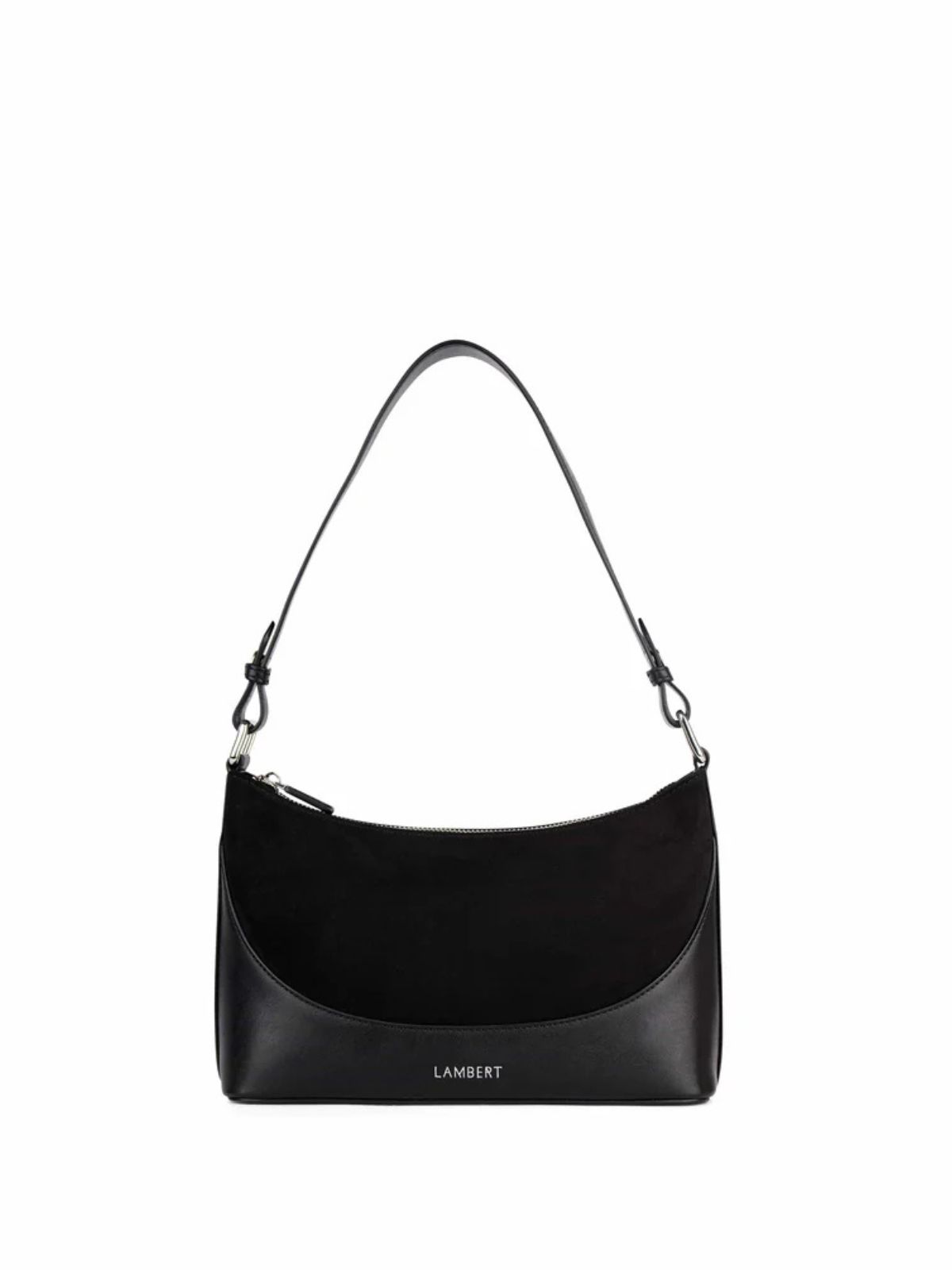 Le Clover -Sac à main 2-en-1 en suède noir Lambert