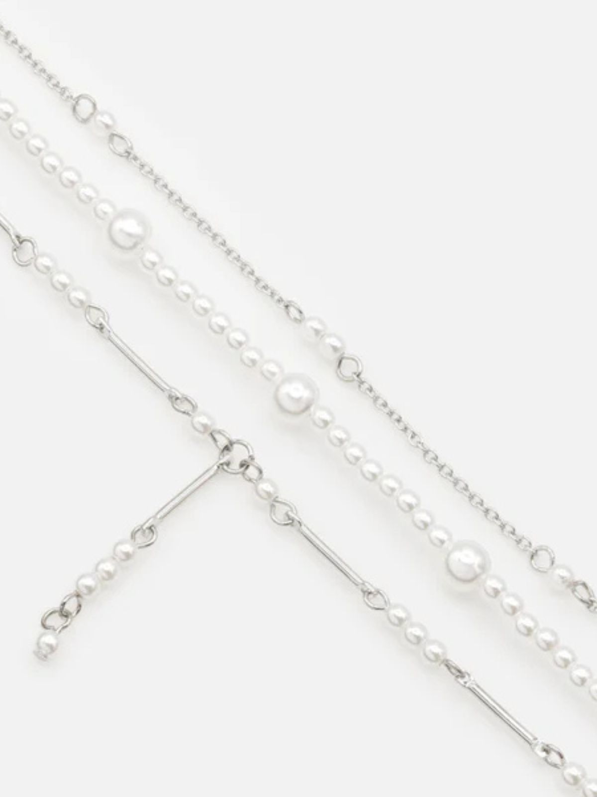 Trio de bracelets argentés avec perles Bizou