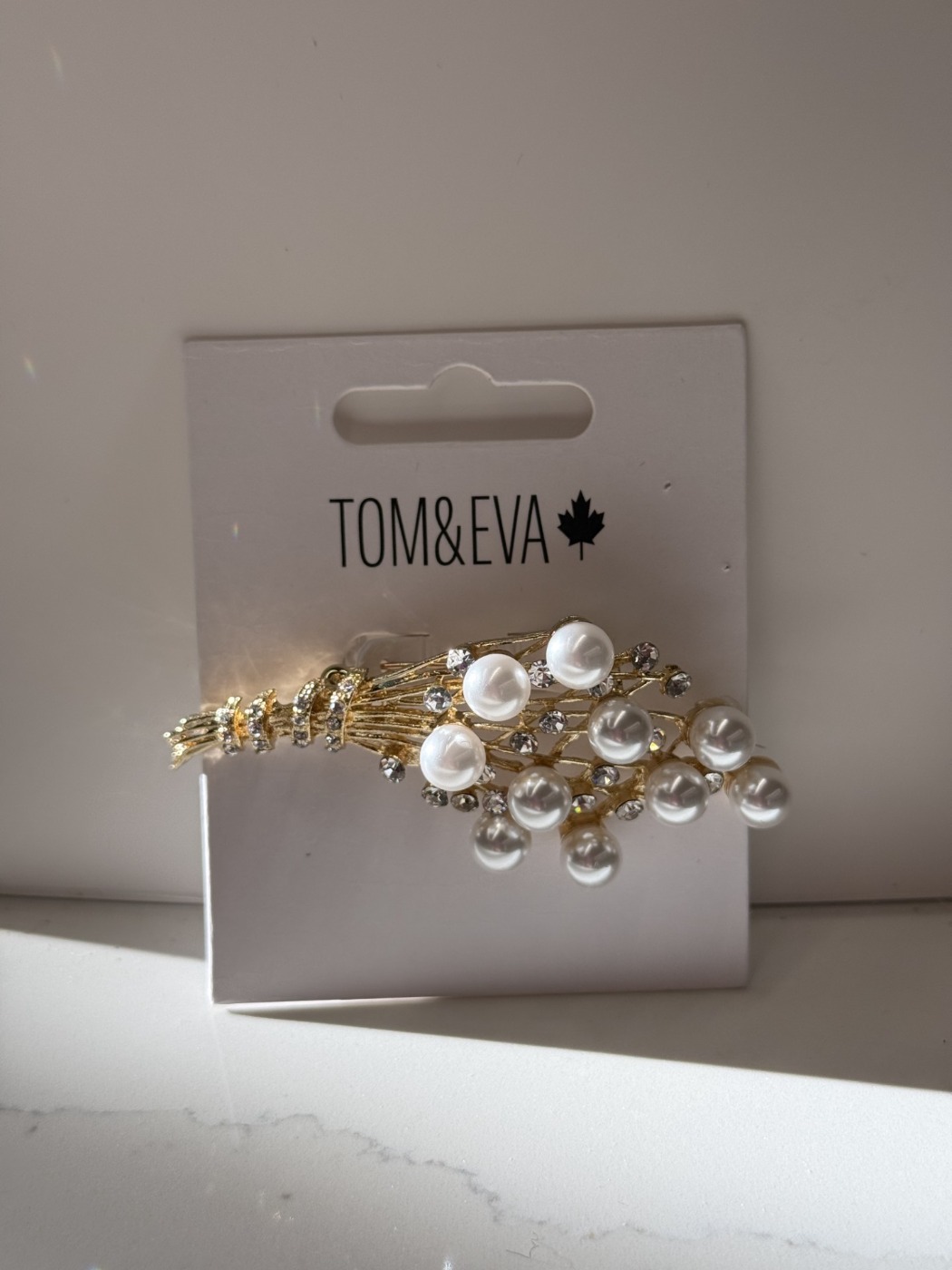 Broche gold avec perles