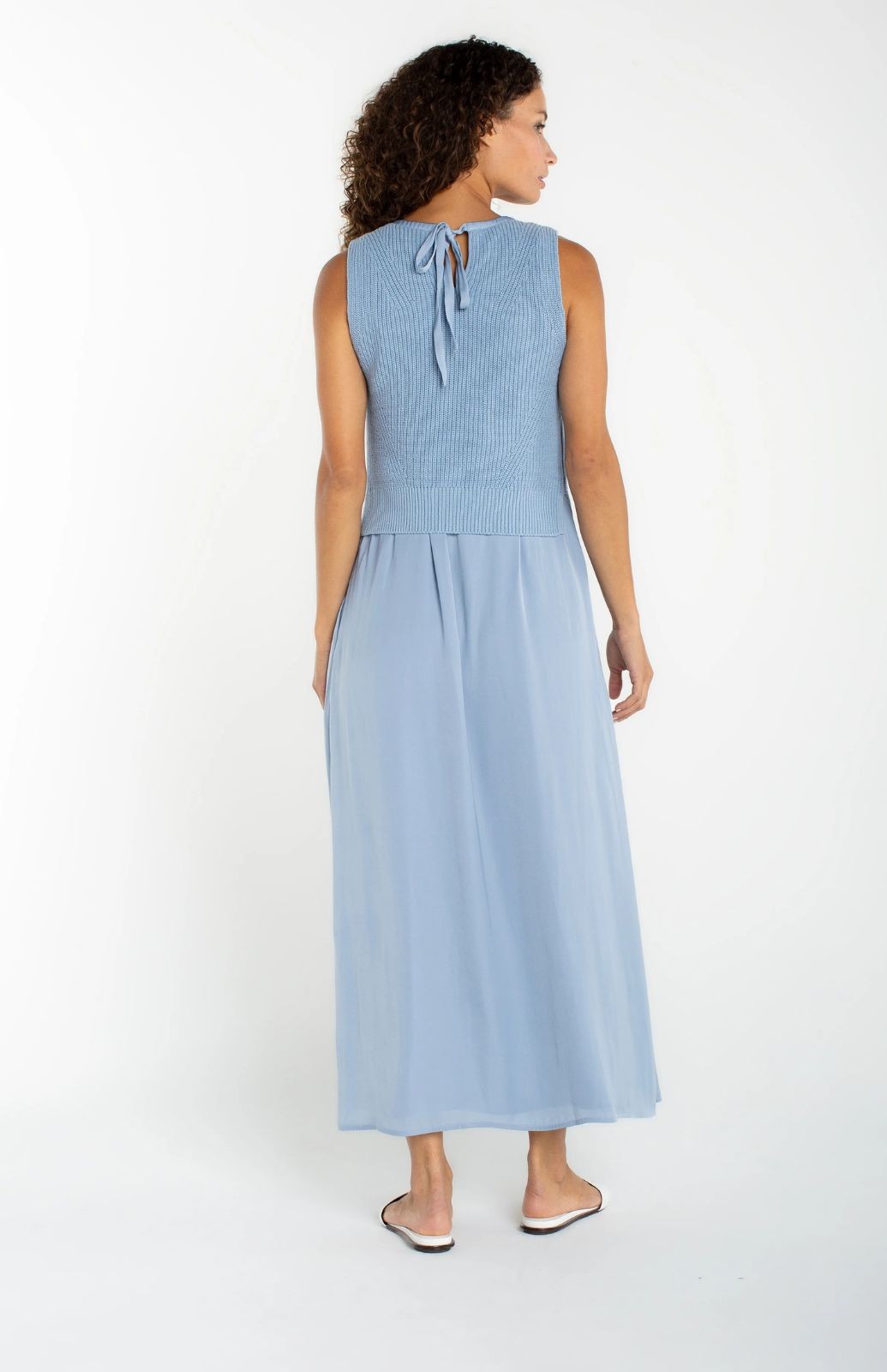 Robe en tissu tissé avec chandail sans manches à nouer au dos Liverpool