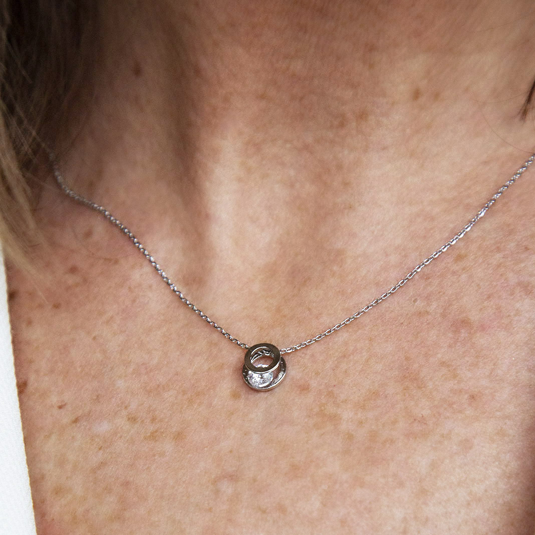Collier avec pendentif en cristal Silver Jackie J YGW822N