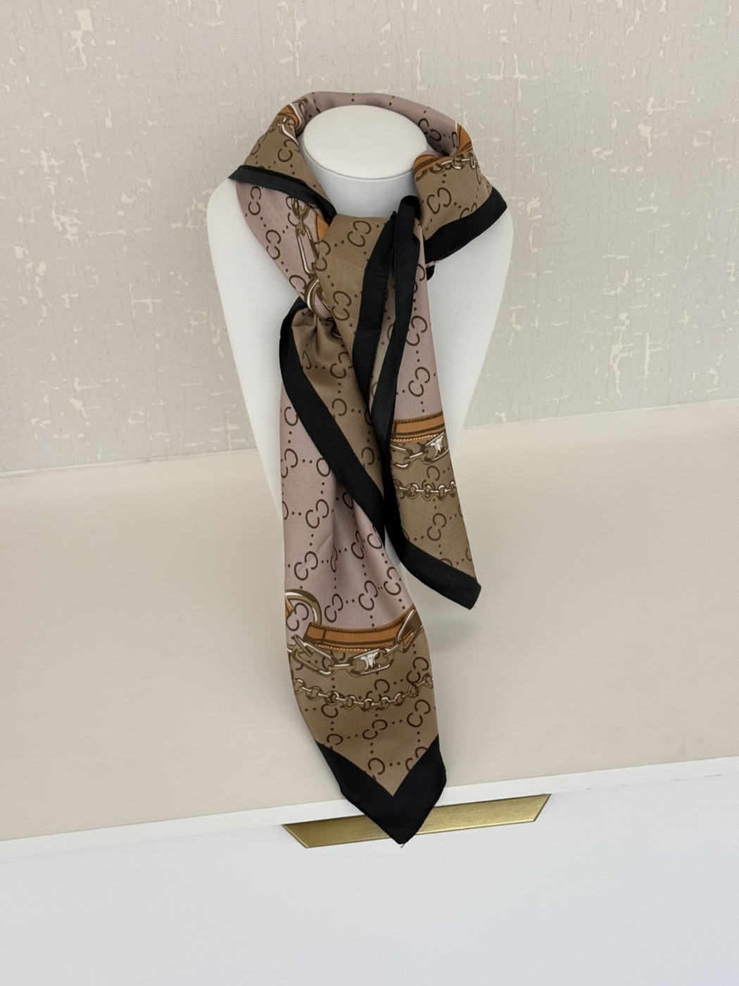 Écharpe dusty rose à imprimé 