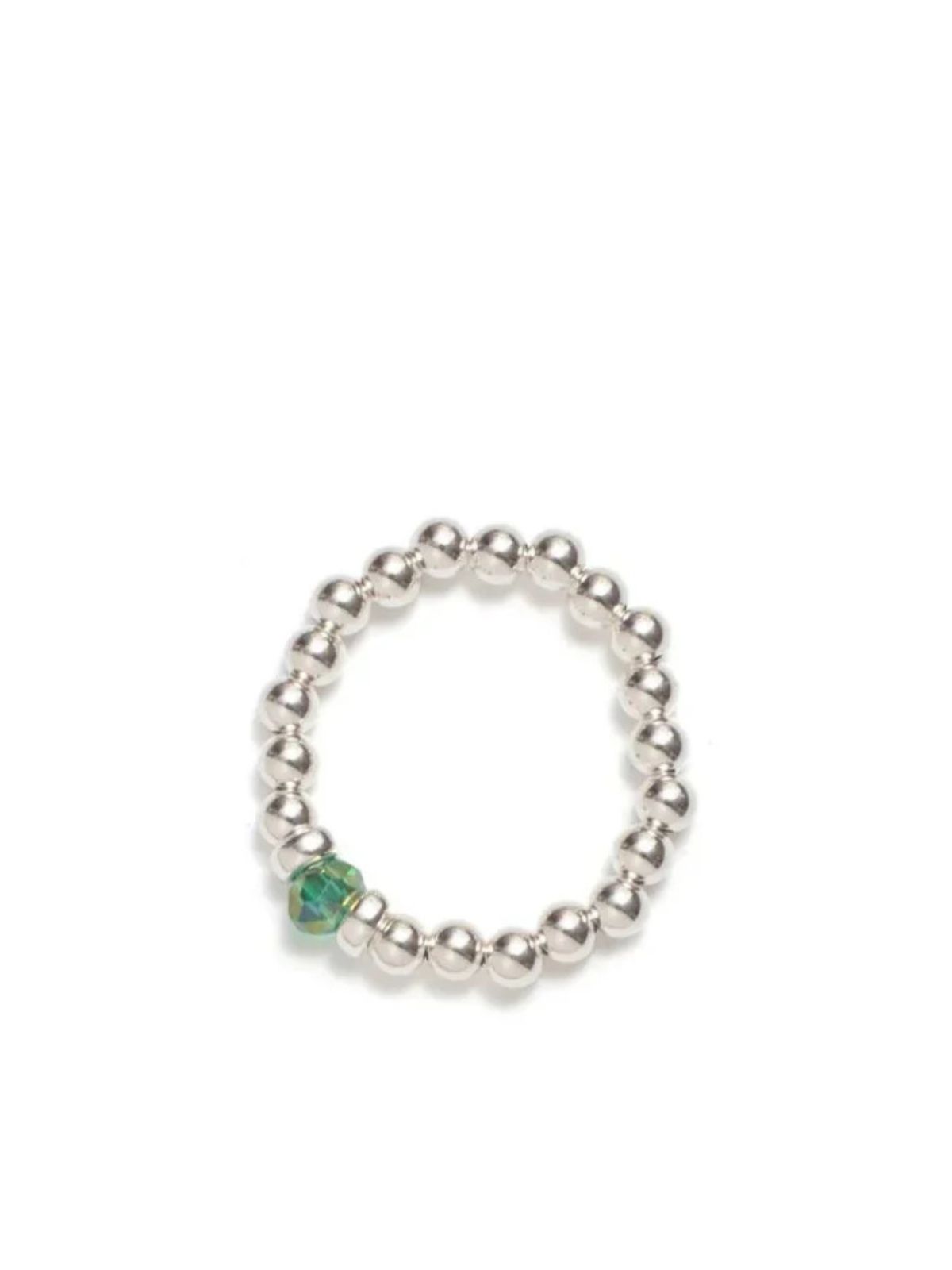 Bague Élastique Classique en Cristal Vert Beblue