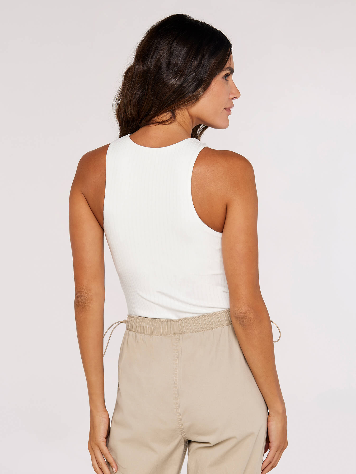 Bodysuit Côtelé sans Manche Apricot 713925 
