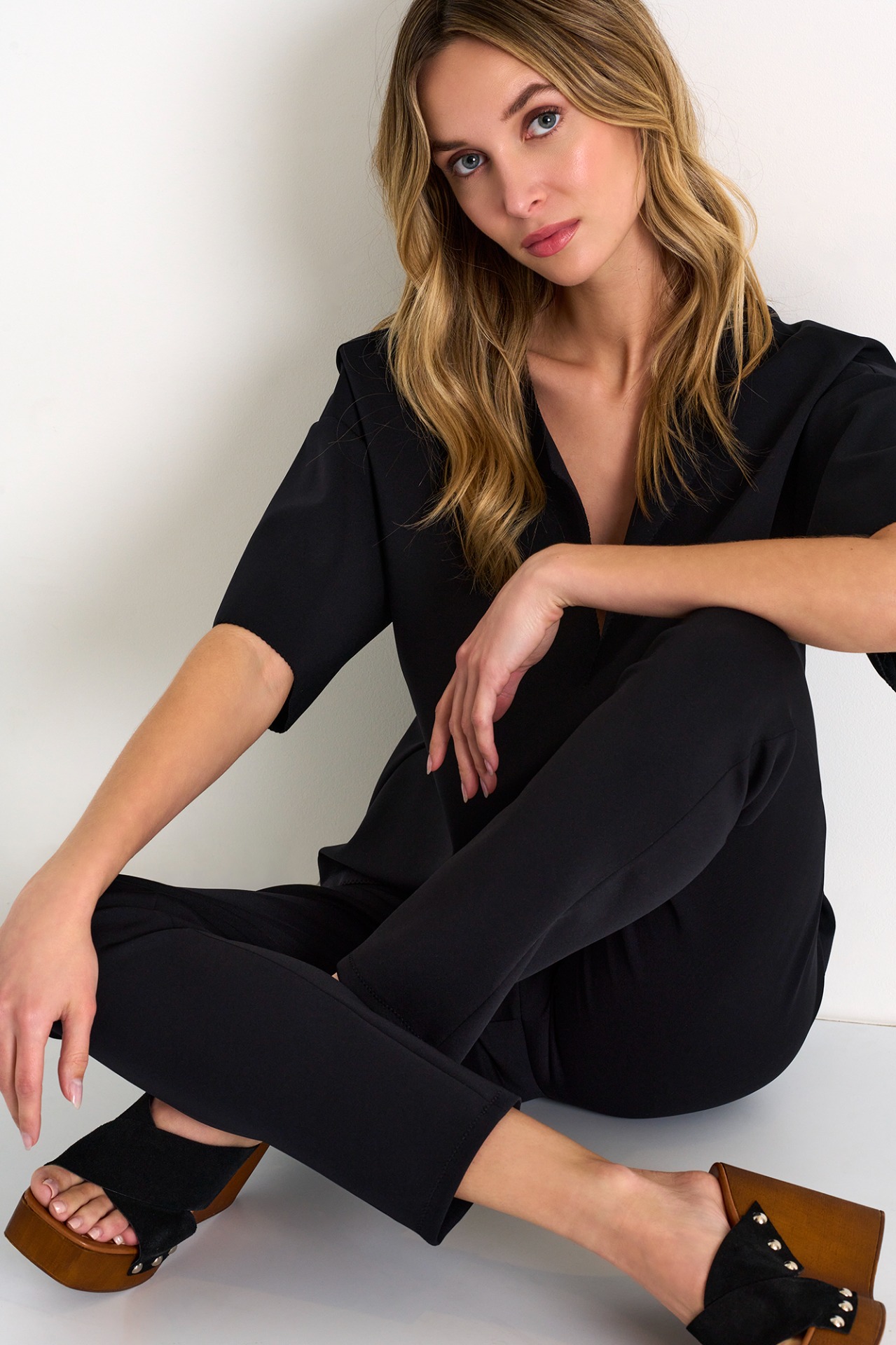 Pantalon à Coupe Droite en Jersey 3D Shan 52327-51 