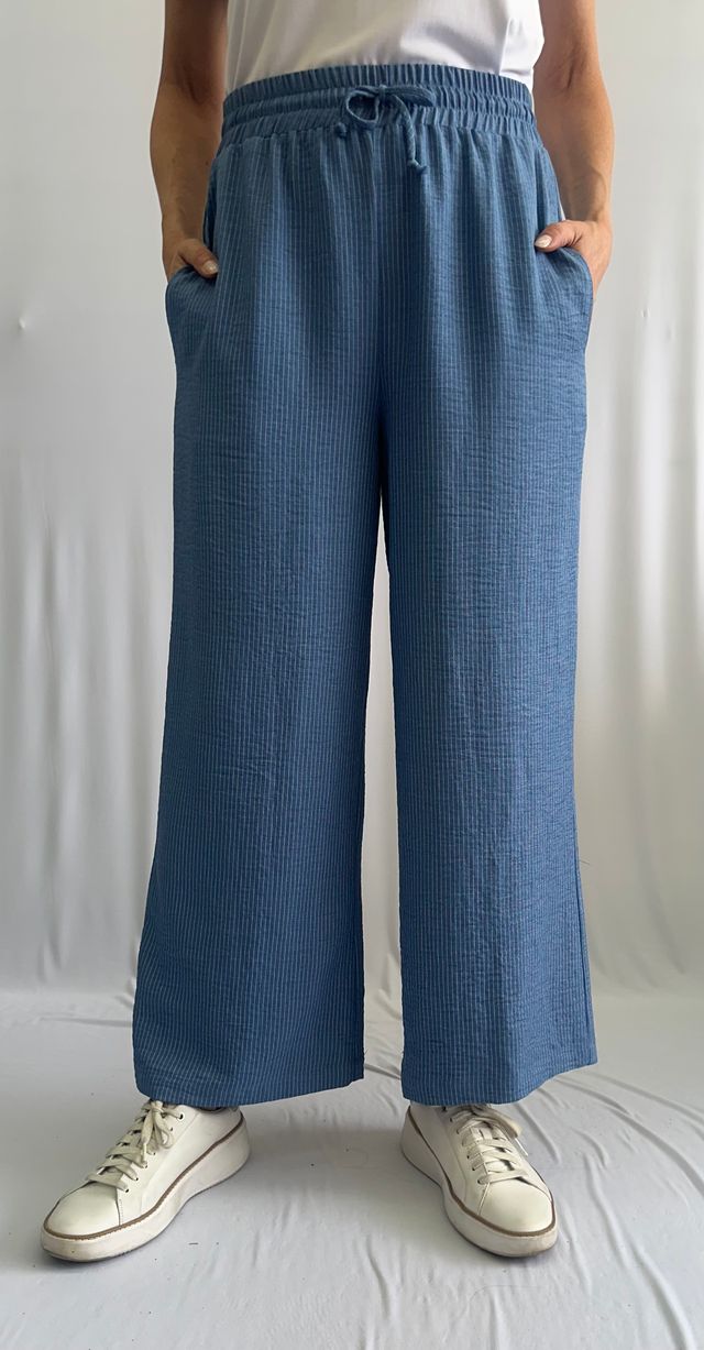 Pantalon à jambe large rayée Soft Works 