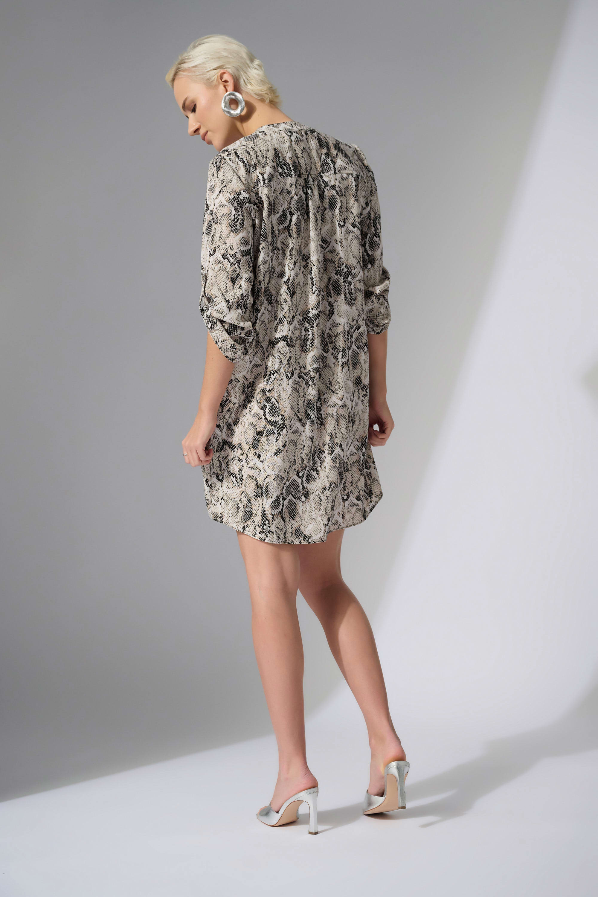 Robe droite en gaze tissée imprimé python Joseph Ribkoff 252240