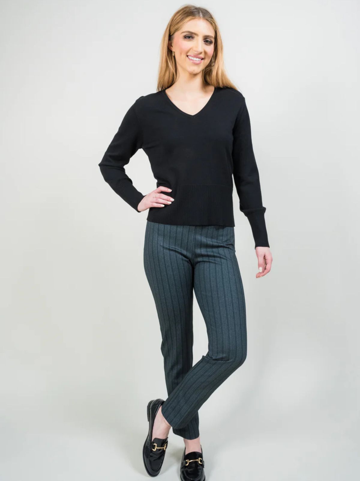 Pantalon ajusté à chevrons Cypress 28" longueur cheville Lisette L Montréal