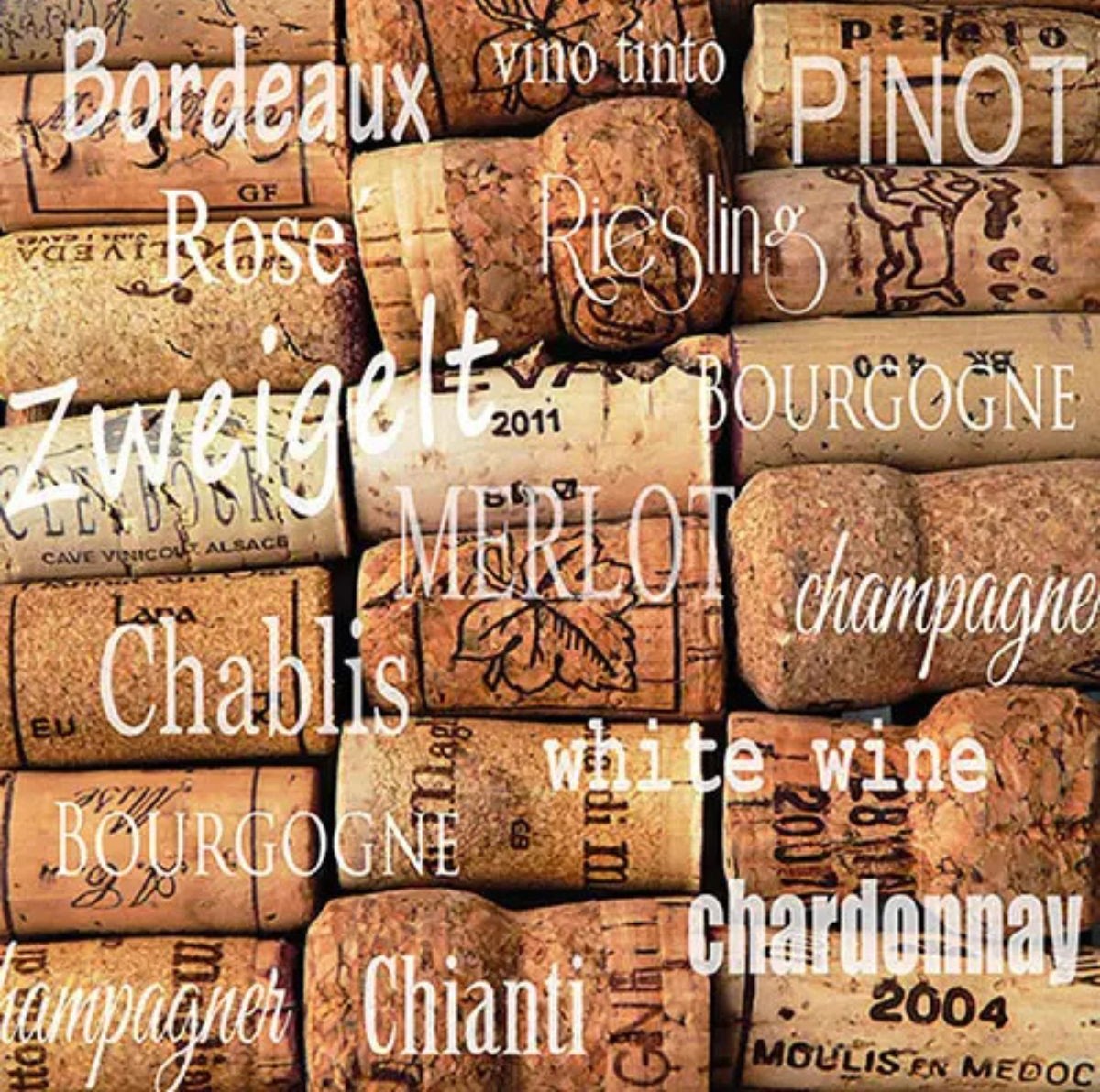 Serviette de table - Bouchons de vin