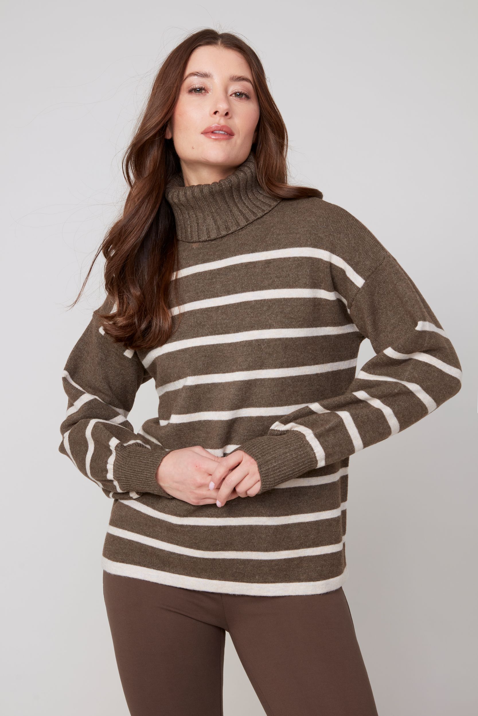 Pull a rayure avec col Renuar R6942